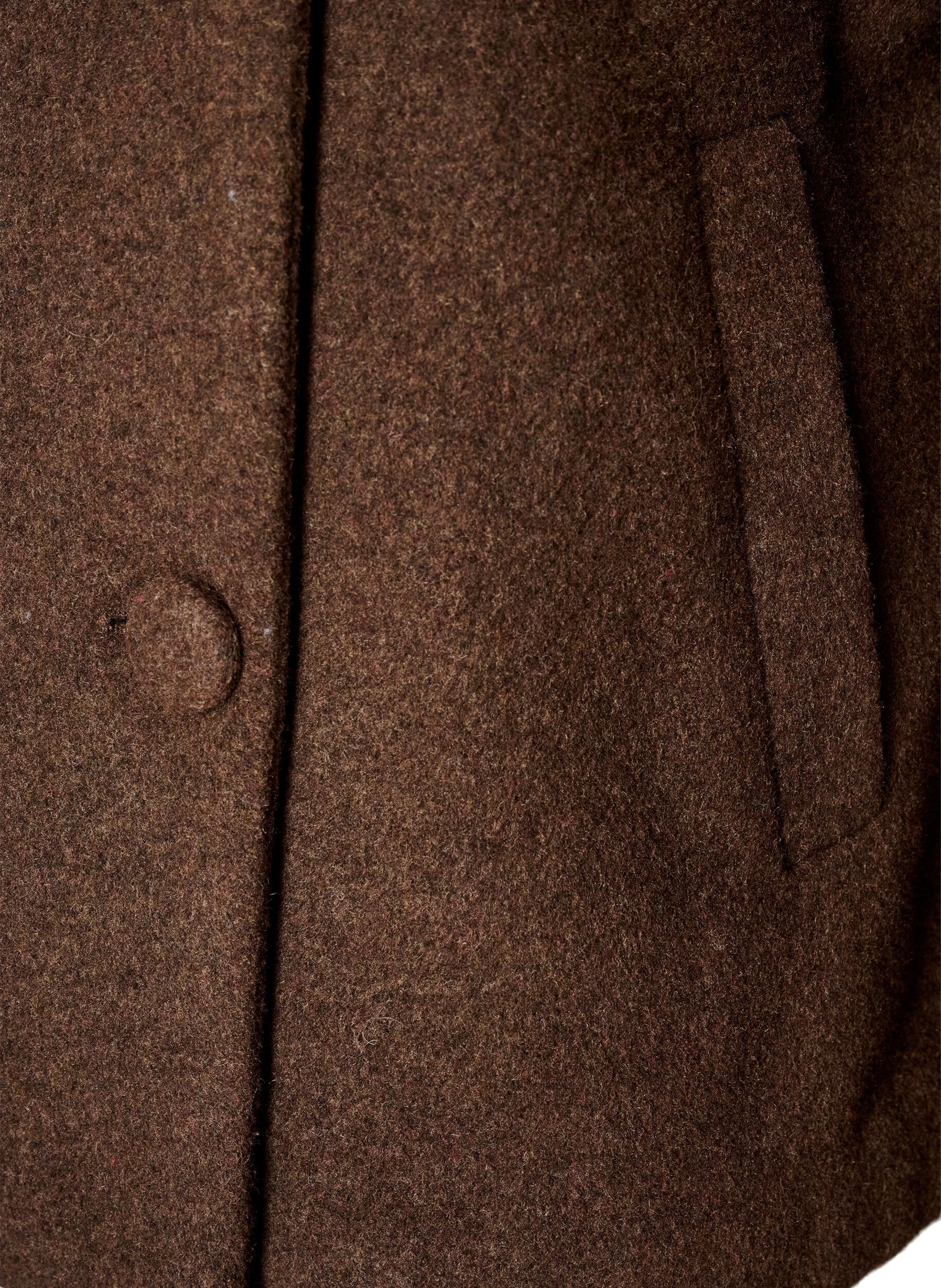 ZizziKurze Jacke mit asymmetrischer Knopfleiste, Braun, Packshot image number 3