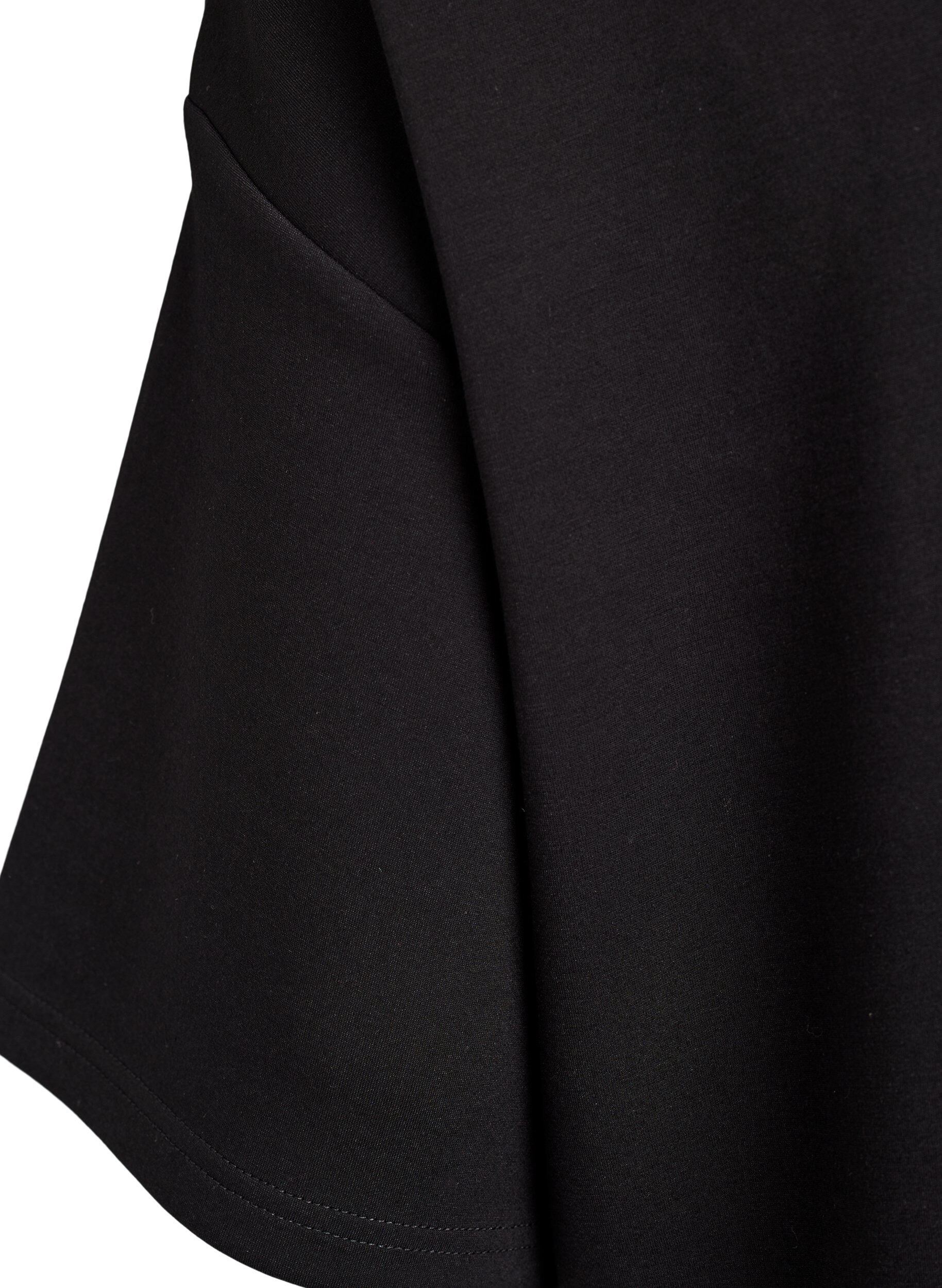 Zizzi T-Shirt-Kleid aus Jersey mit Seitenschlitzen, Schwarz, Packshot image number 3