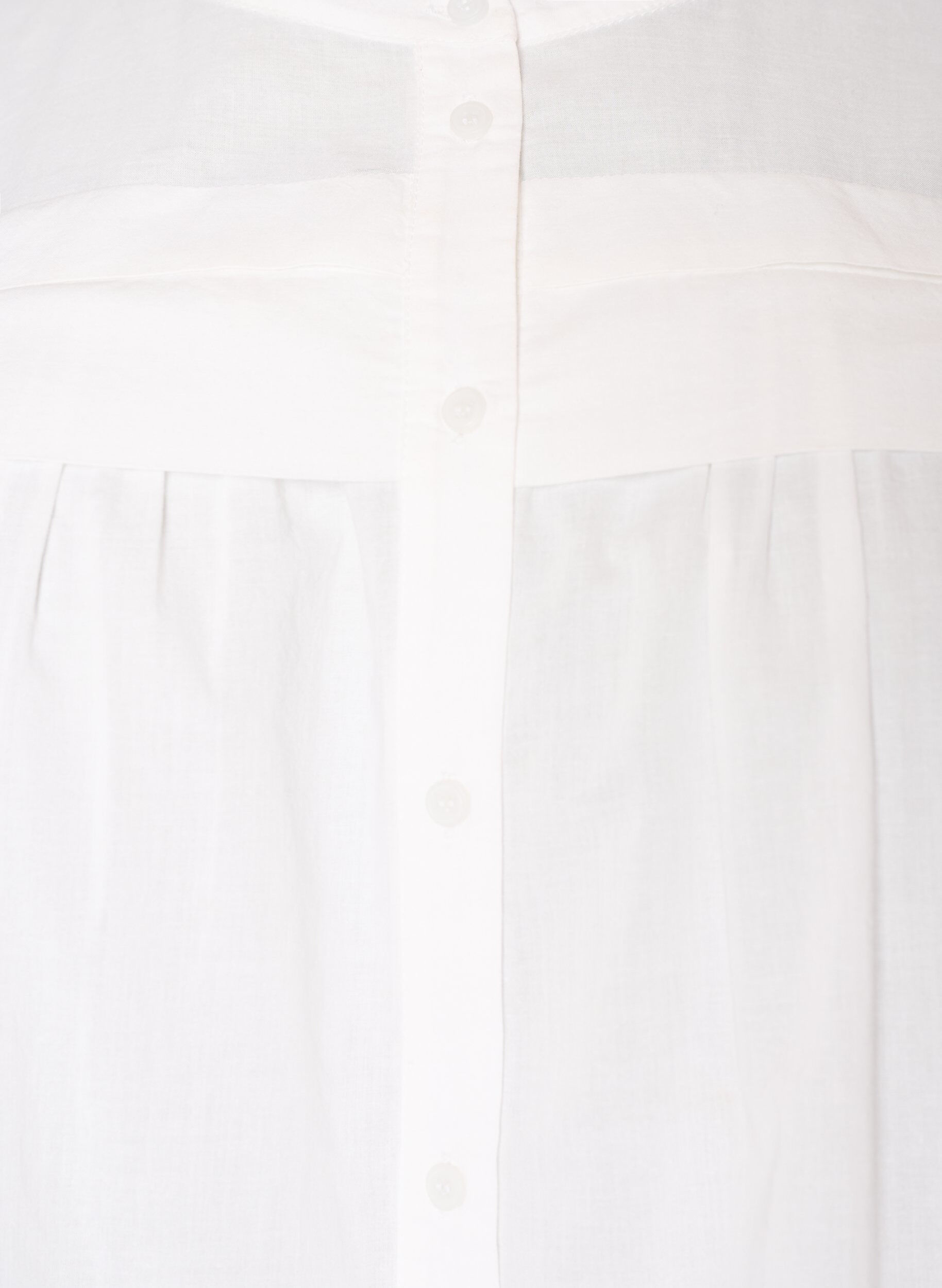 ZizziChemisier sans manches &agrave; coupe &eacute;vas&eacute;e en coton, Blanc, Packshot image number 2