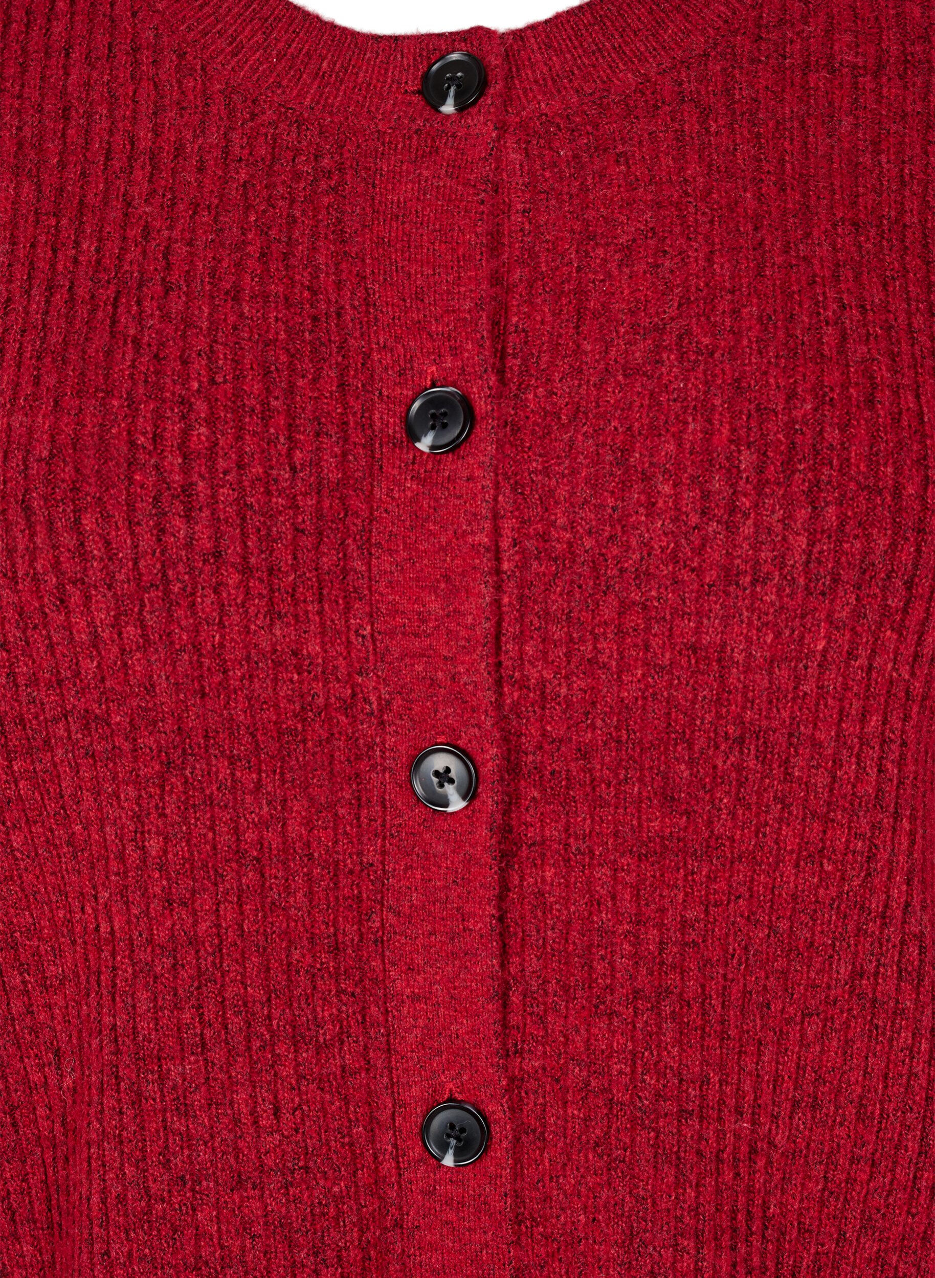 Zizzi Cardigan en tricot c&ocirc;tel&eacute; avec boutons, Rouge, Packshot image number 2