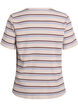 Ripp-T-Shirt mit Streifen und Knopfdetail, lila, Packshot image number 1