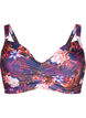 Bedruckter Bikini BH mit Bügel, Purple Flower, Packshot image number 0