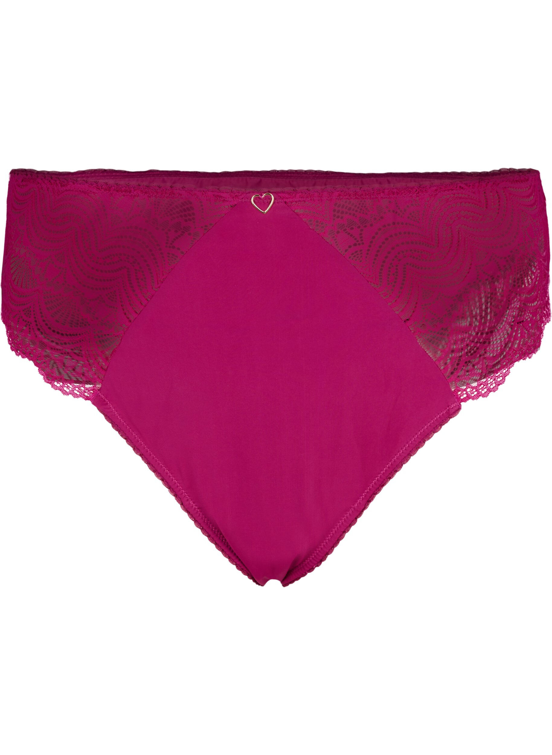 Zizzi String en microfibre avec dentelle, Boysenberry, Packshot image number 0