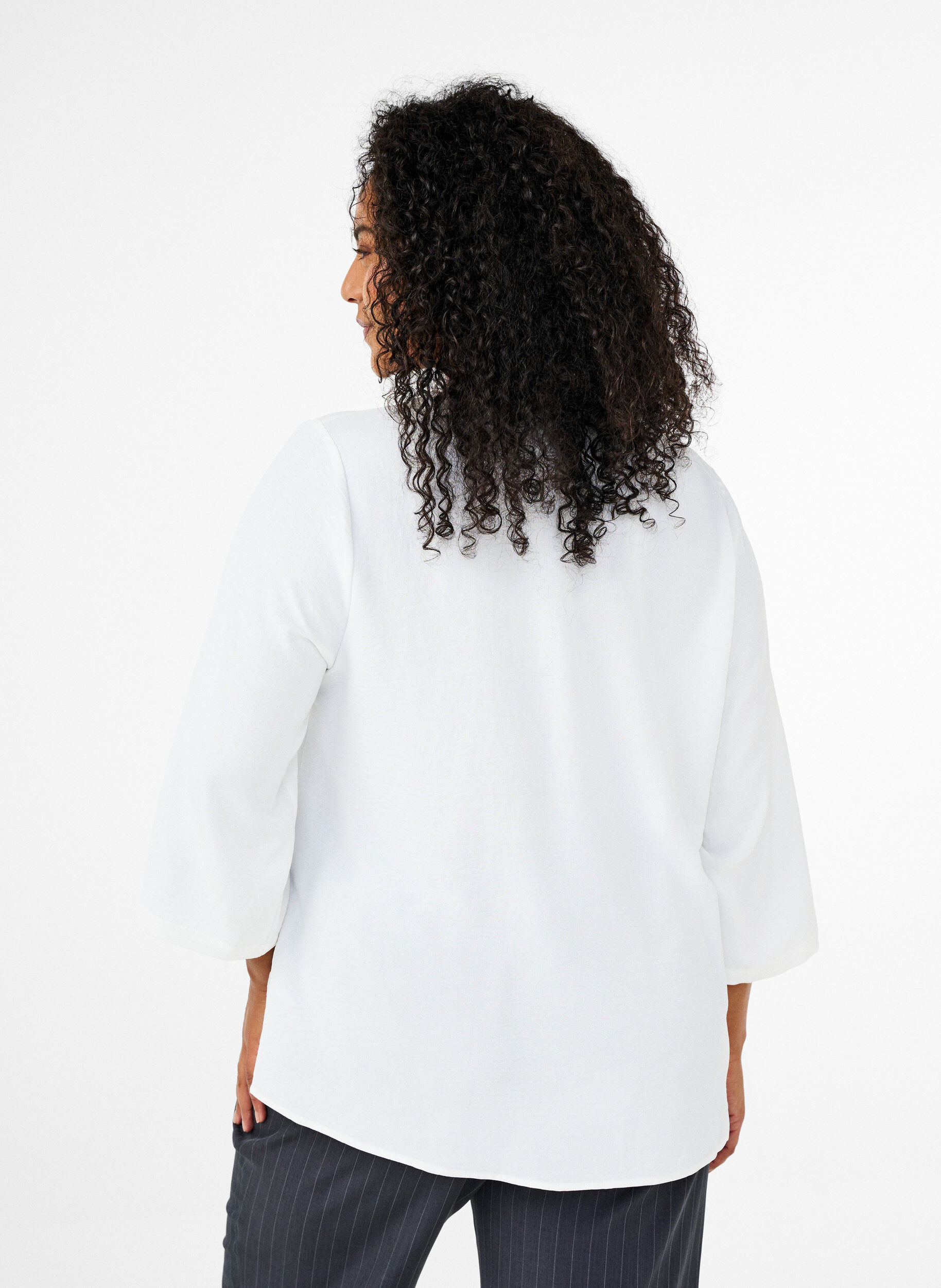 ZizziBluse mit 3/4-&Auml;rmeln, Vanille, Model image number 2