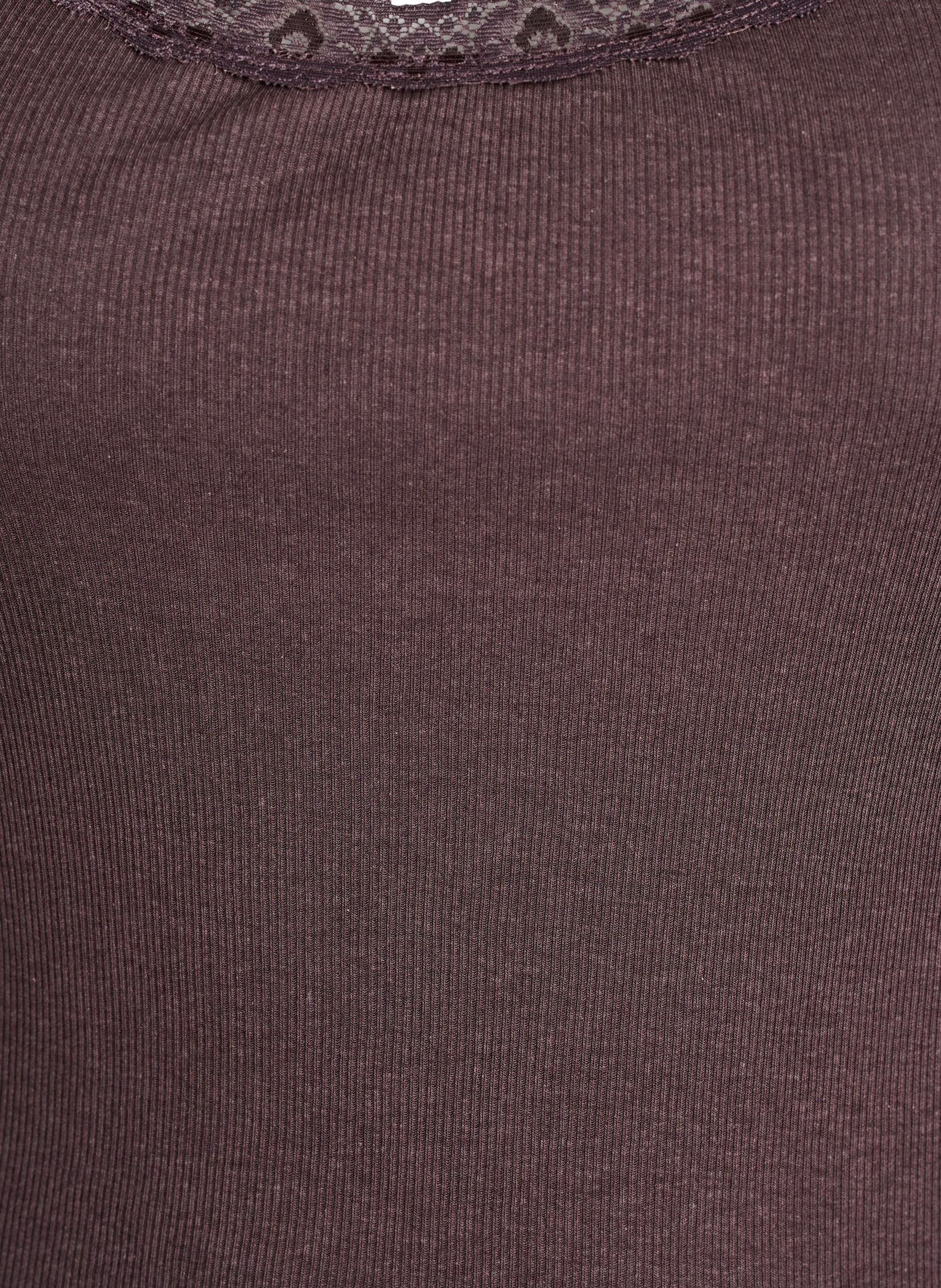 Zizzi Haut avec bordure en dentelle, Marron, Packshot image number 2