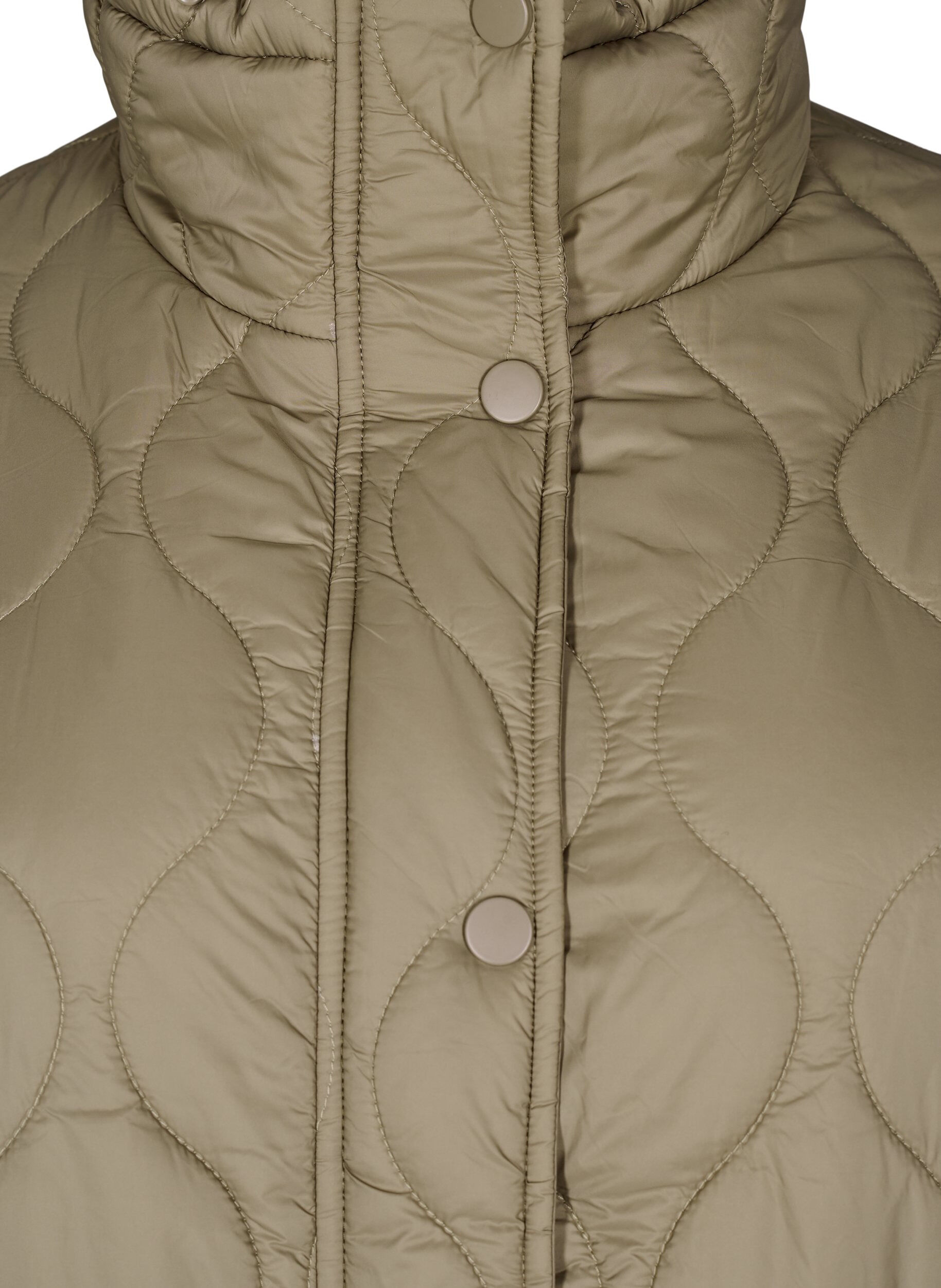 Zizzi Kurze Steppjacke mit Kontrastdetails, Beige, Packshot image number 2