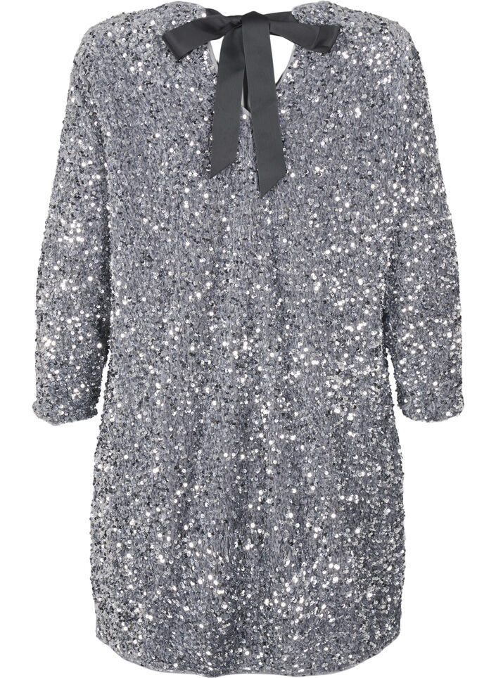 Robe pailletée avec nœud, Silver, Packshot image number 1