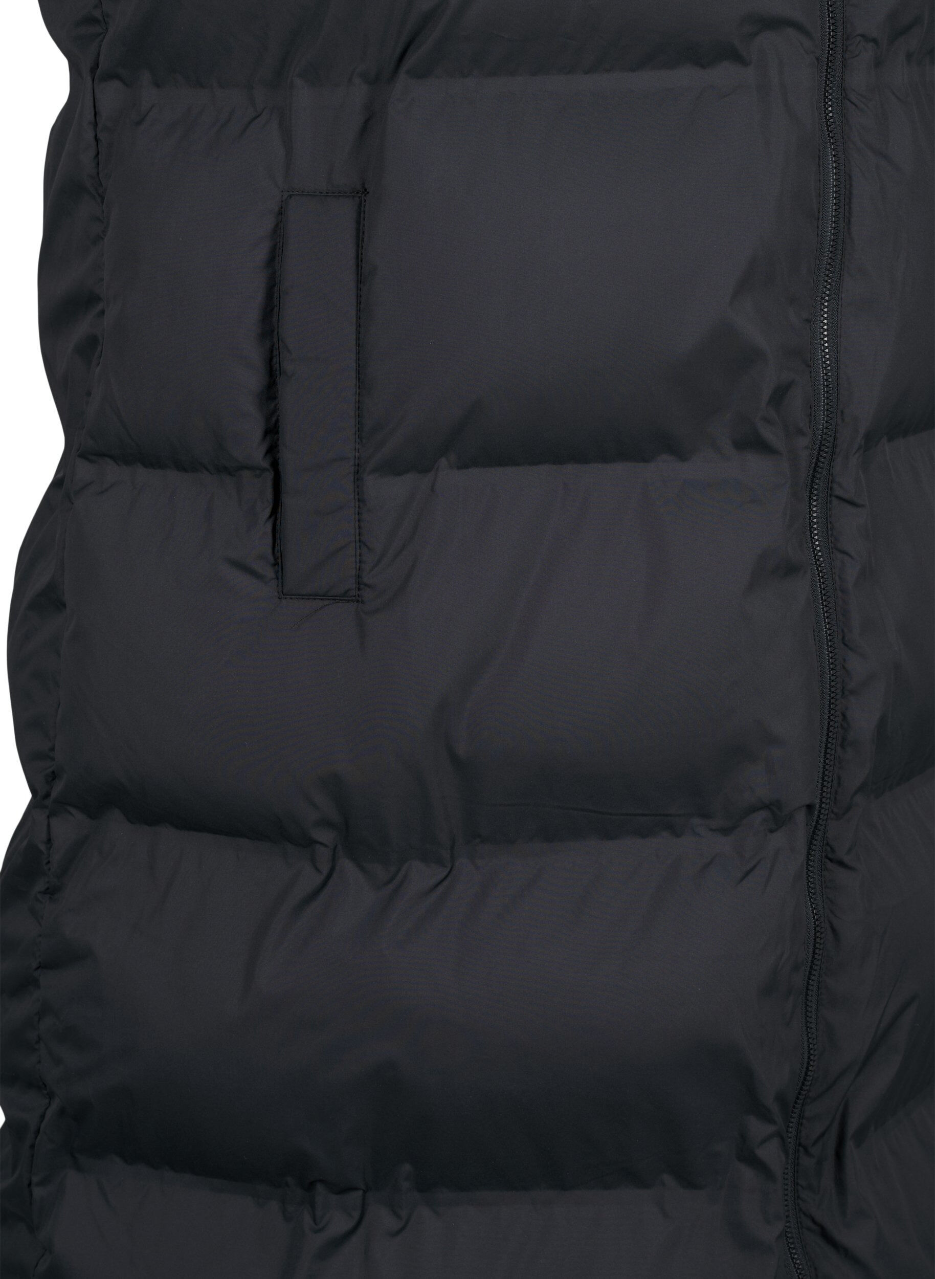 ZizziLange Weste mit Taschen und Zwei-Wege-Rei&szlig;verschluss, Schwarz, Packshot image number 3