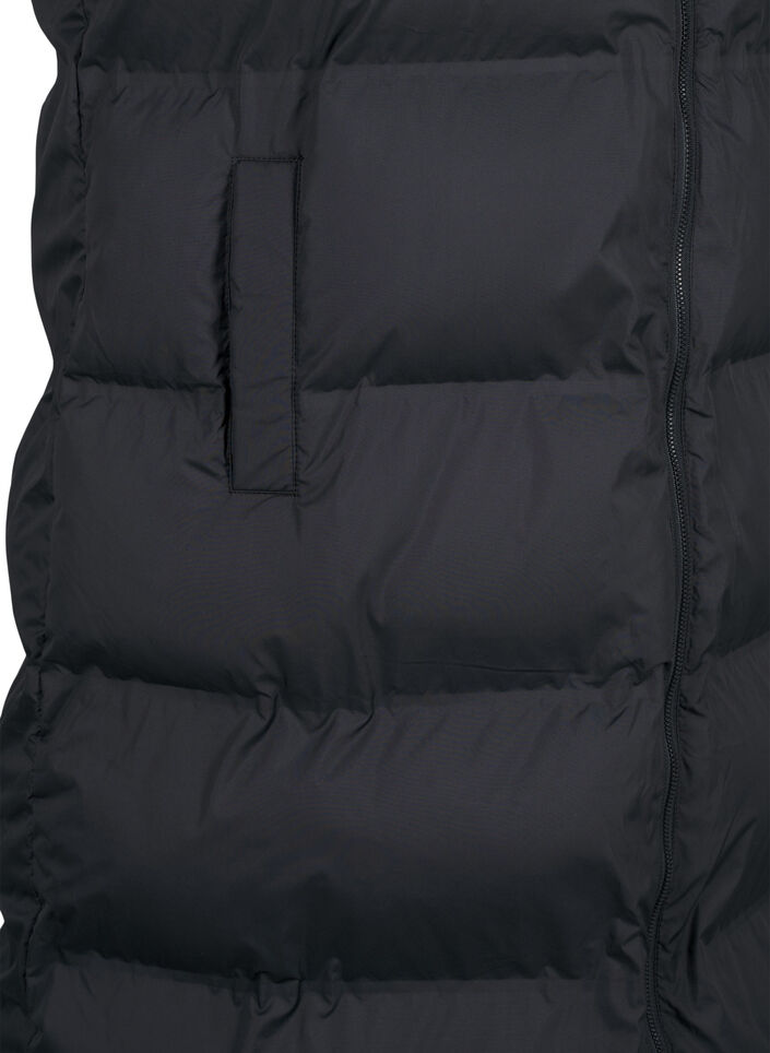 Lange Weste mit Taschen und Zwei-Wege-Rei&szlig;verschluss, Schwarz, Packshot image number 3