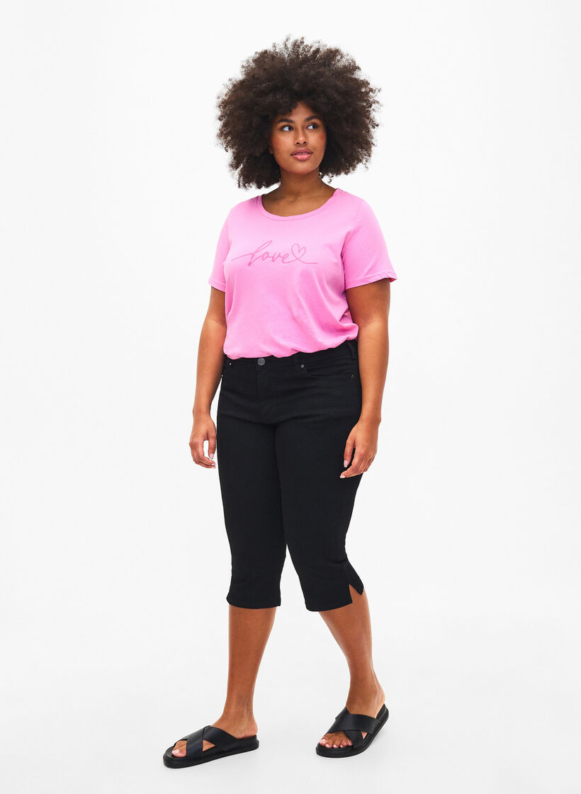 Emily Schmale Passform Denim-Caprihose, Black, Model image number 0