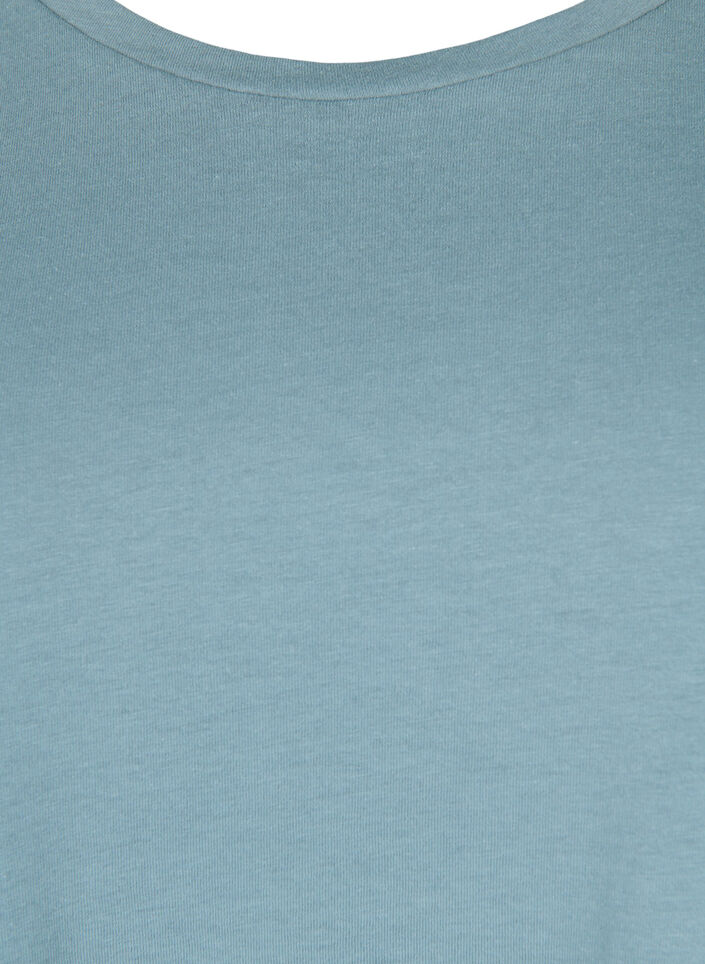 Kurz&auml;rmeliges T-Shirt aus einer Baumwollmischung, Blau, Packshot image number 2