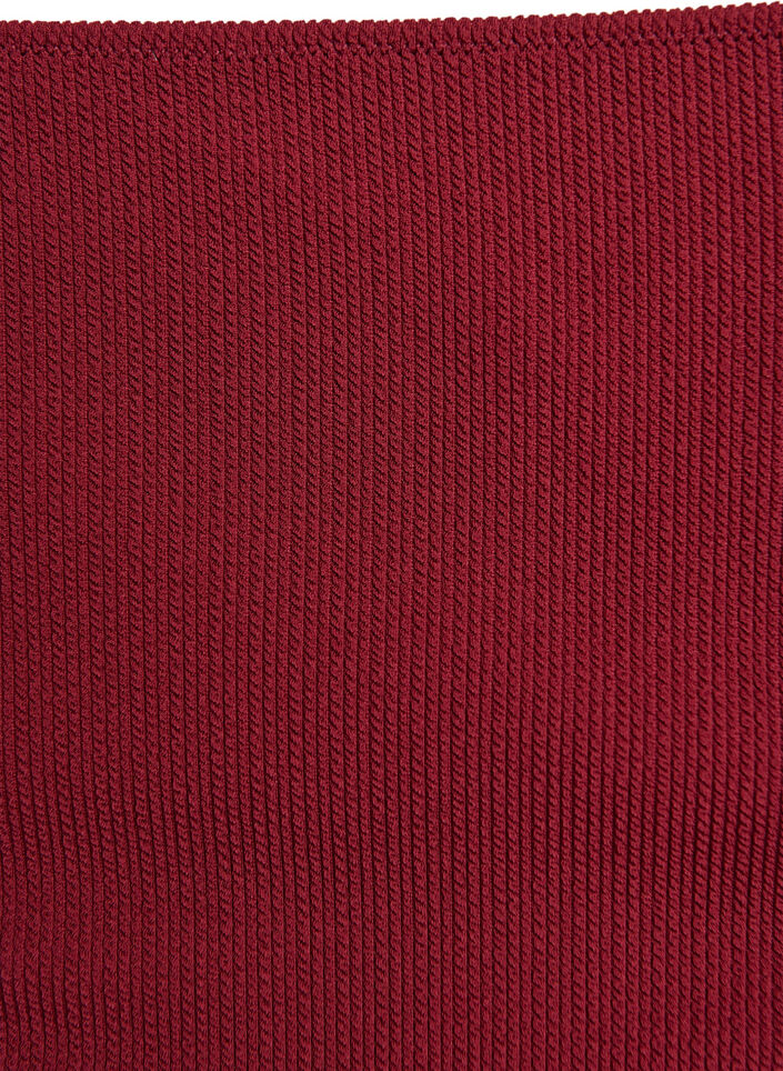 Bas de bikini taille haute textur&eacute;, Bordeaux, Packshot