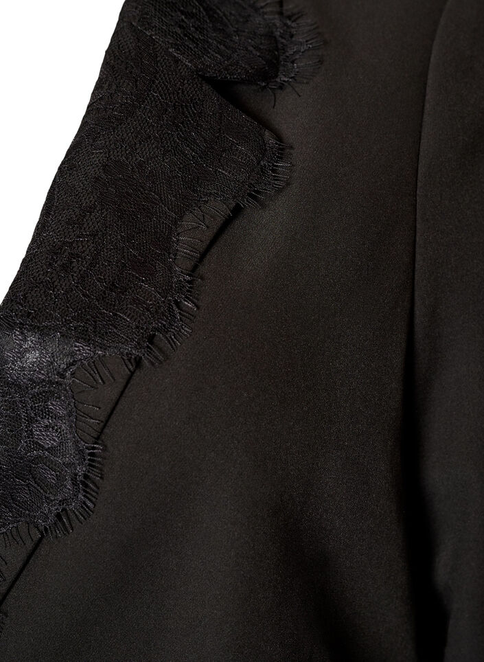 Blazer avec finitions en dentelle, Noir, Packshot image number 2