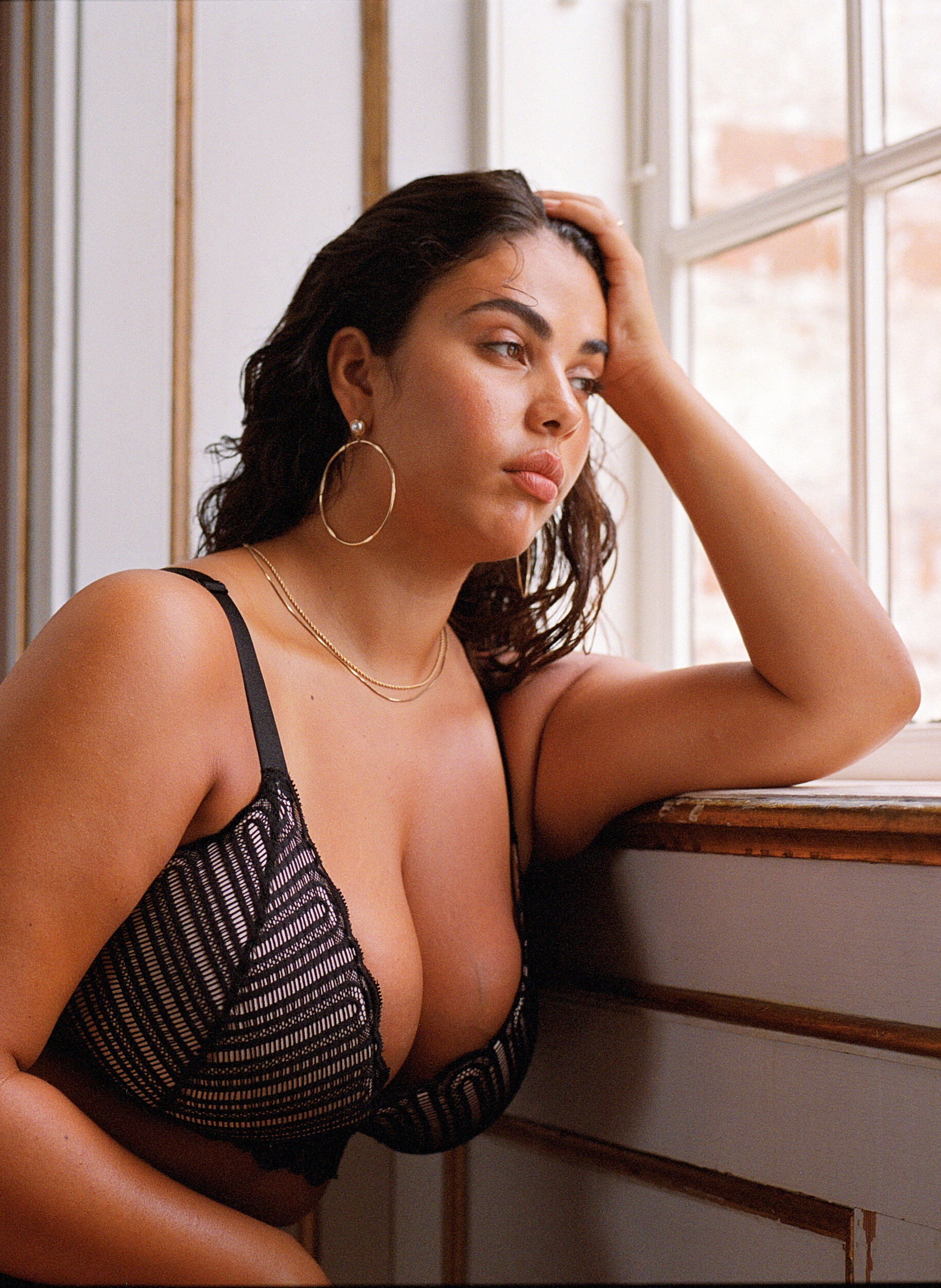 Zizzi Bralette mit Spitze und weicher Polsterung, Schwarz, Image image number 0