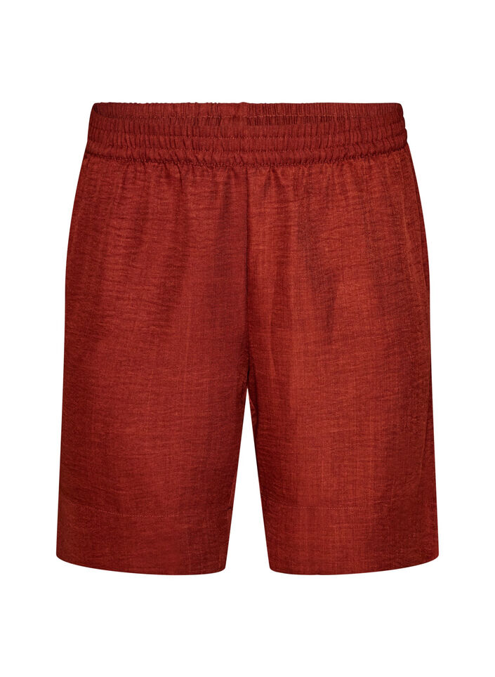 Shorts mit Taschen und hoher Taille, Rot, Packshot image number 0