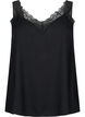Top avec dentelle en viscose, Black, Packshot image number 0