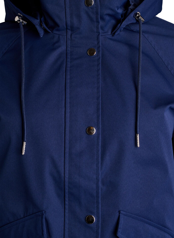 Kurze Fr&uuml;hlingsjacke mit abnehmbarer Kapuze, Blau, Packshot image number 2