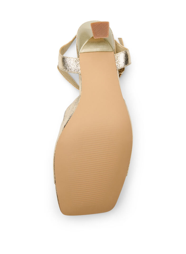 Pumps mit offener Spitze und eckiger Zehenform, Gold, Packshot