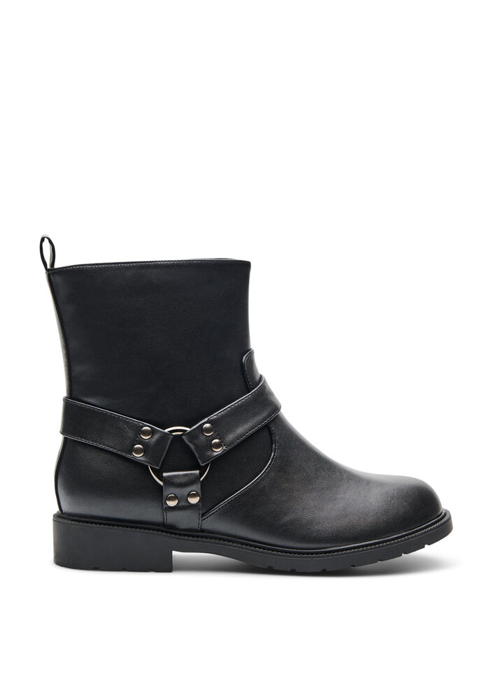 Kurzer Bikerstiefel, Schwarz, Packshot image number 0