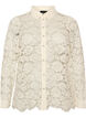 Chemise en dentelle avec boutons nacr&eacute;s, Vanille, Packshot image number 0