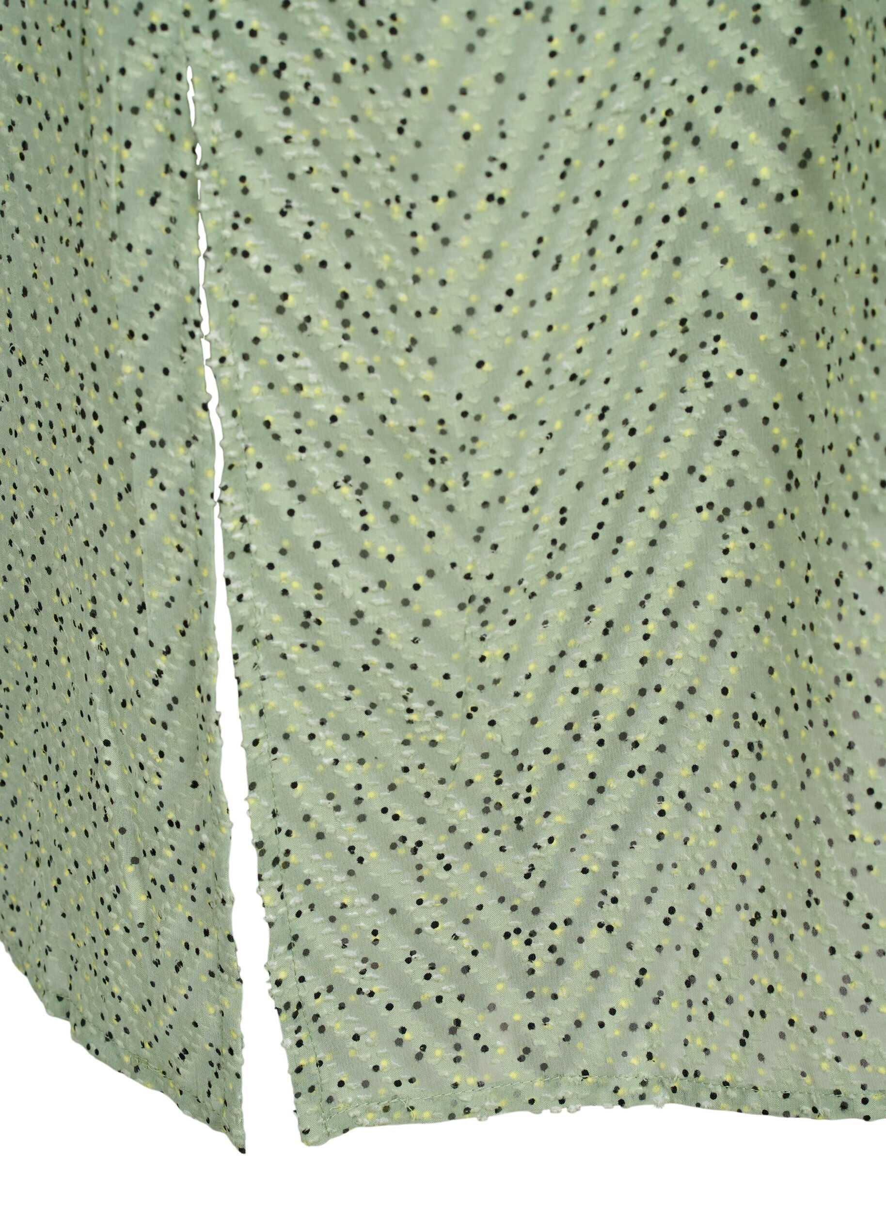 Zizzi Robe chemise &agrave; pois avec manches 3/4 et fente, Seagrass Dot, Packshot image number 3