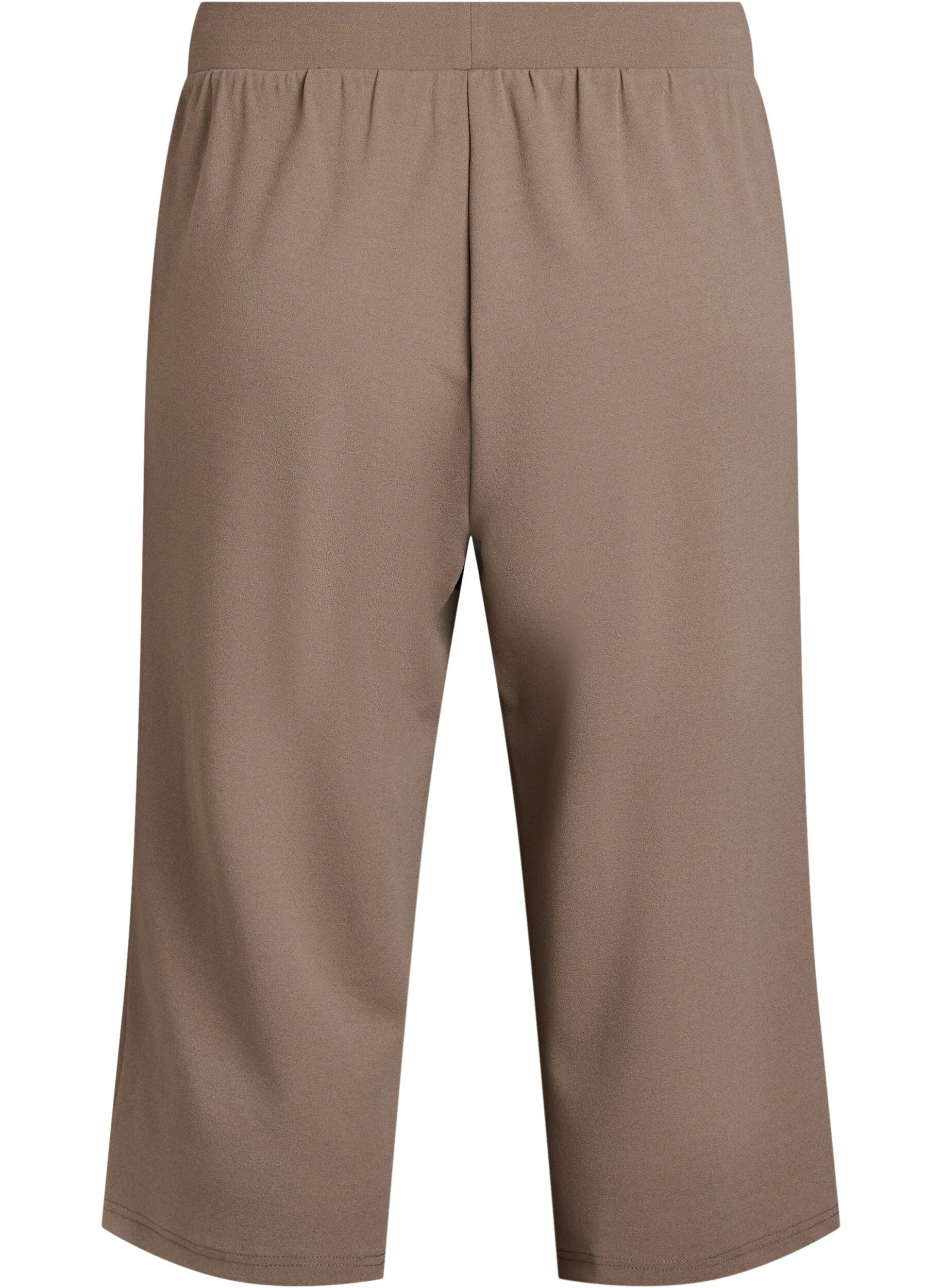 Zizzi Hochtaillierte Knickerbocker mit lockerem Schnitt, Braun, Packshot image number 1