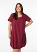 Kurzarm Kleid aus Baumwolle, Dunkles Bordeaux, Model image number 0