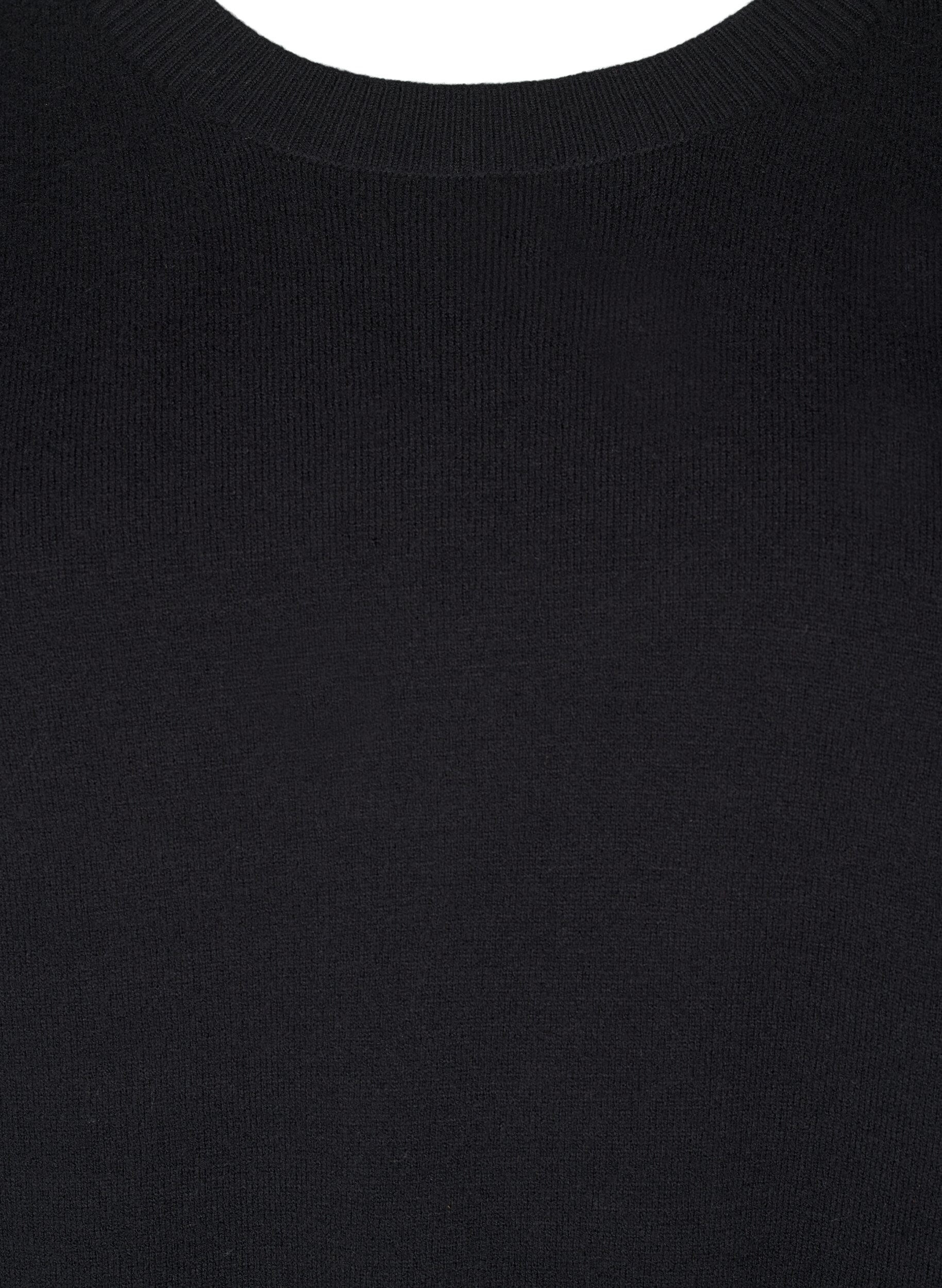 Zizzi FLASH &ndash; Strickpullover mit Rundhalsausschnitt, Schwarz, Packshot image number 2