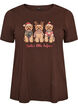 T-shirt de No&euml;l en coton bio, Marron, Packshot image number 0