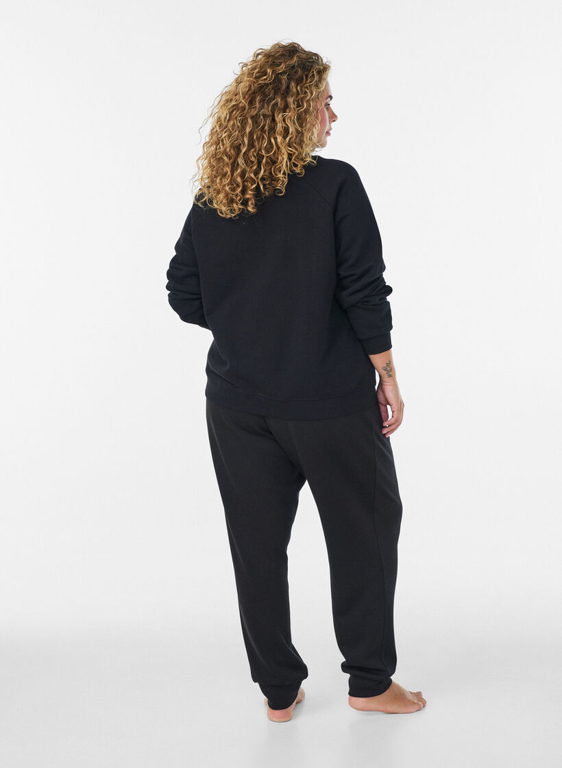 Cardigan sweat avec col montant et zip, Noir, Model image number 2