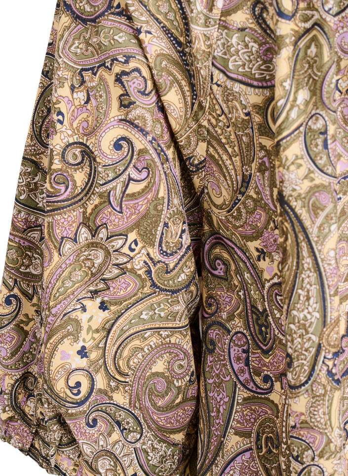 Bluse aus Viskose mit Paisley-Muster und Bindeband, Gelb, Packshot image number 3