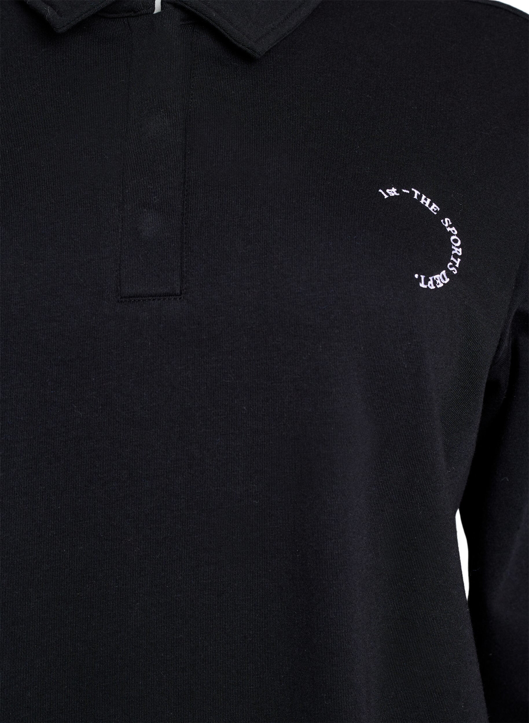 Zizzi Sportlicher Sweatshirt mit Kragen, Schwarz, Packshot image number 2