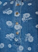 Robe en jean coupe &eacute;vas&eacute;e &agrave; motif floral, Bleu, Packshot image number 2