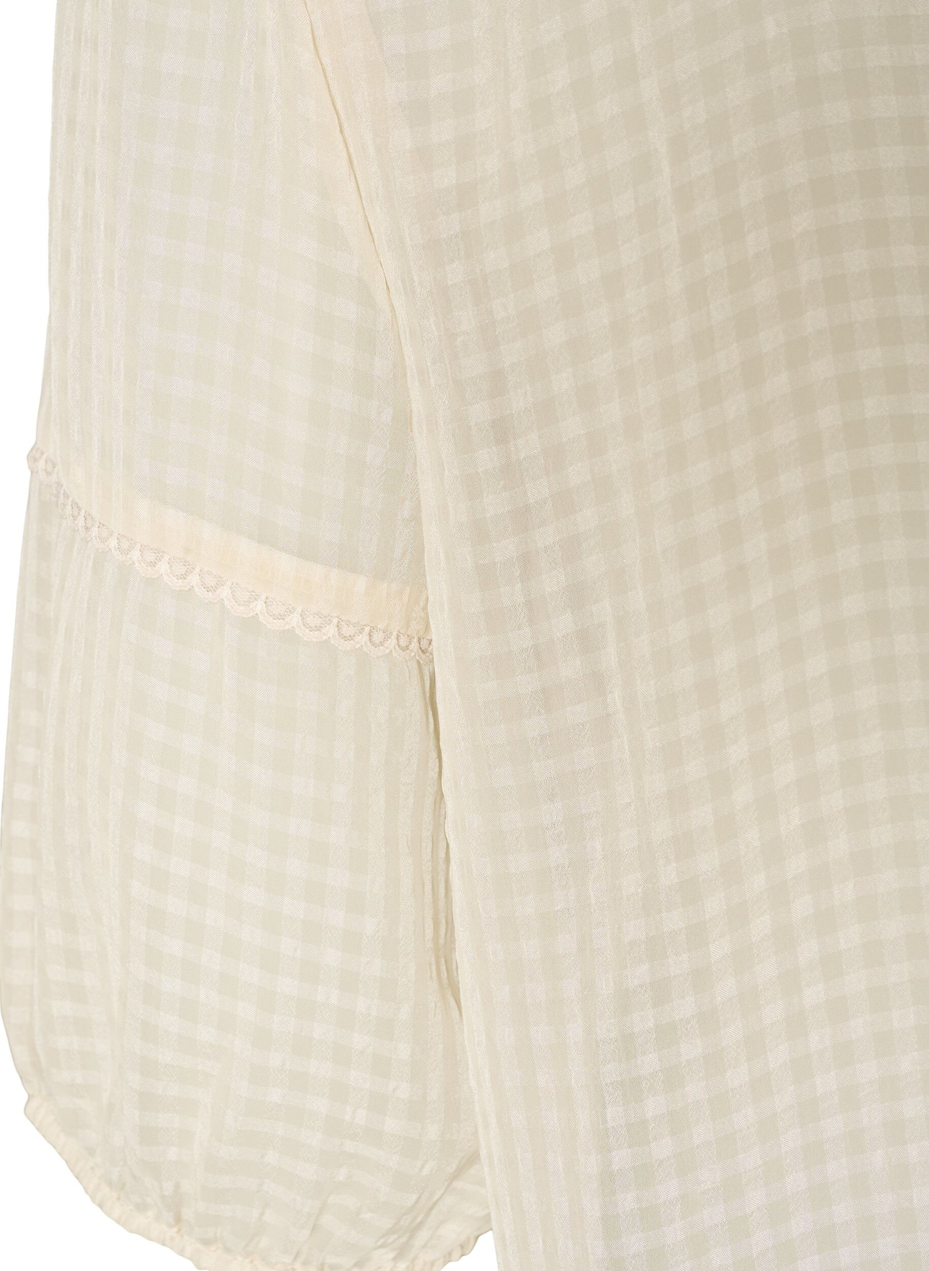 ZizziBluse aus Seersucker mit Bindeband, Beige, Packshot image number 3