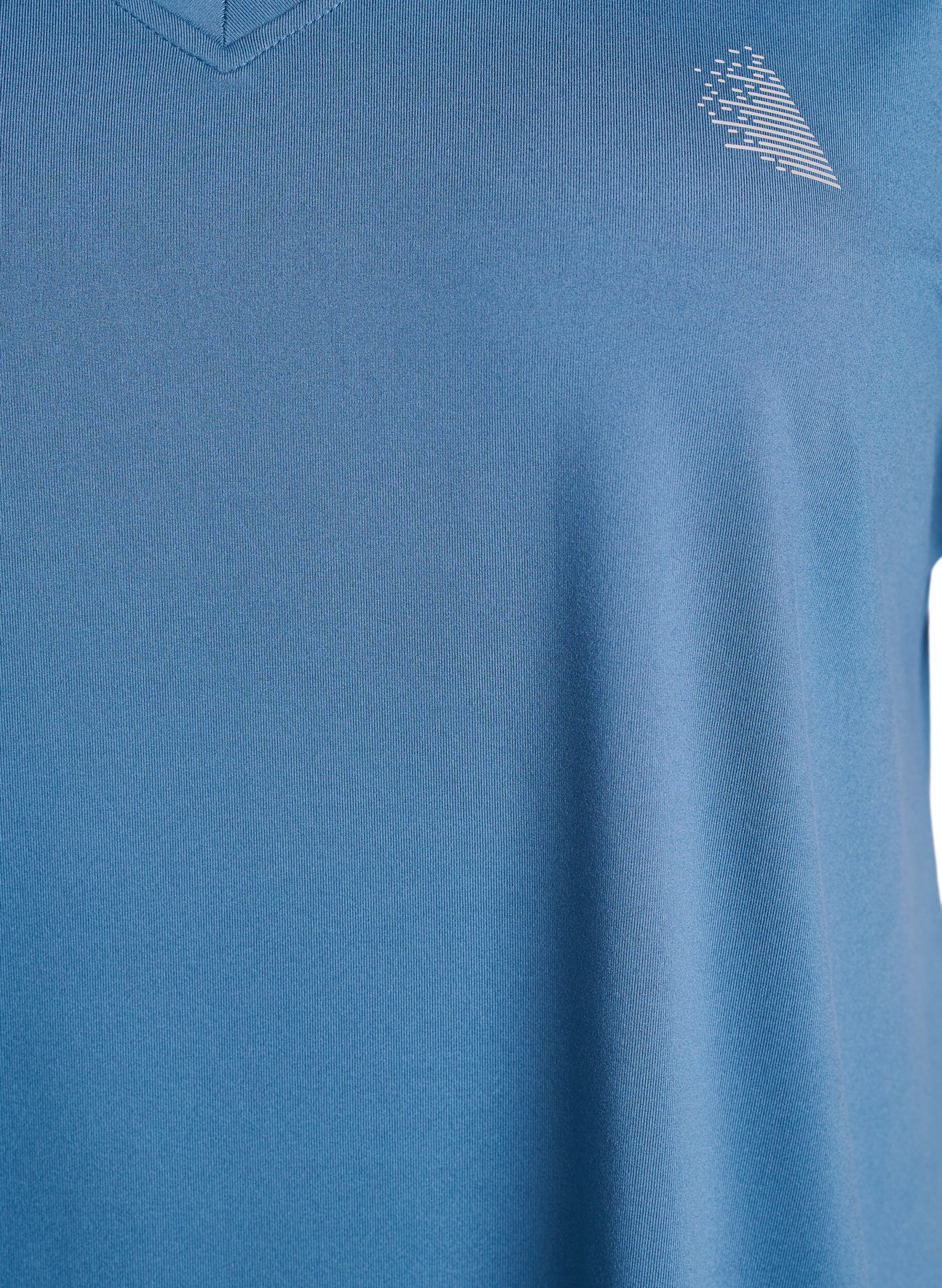 ZizziT-shirt de sport &agrave; manches courtes et col en V, Bleu p&eacute;trole, Packshot image number 2