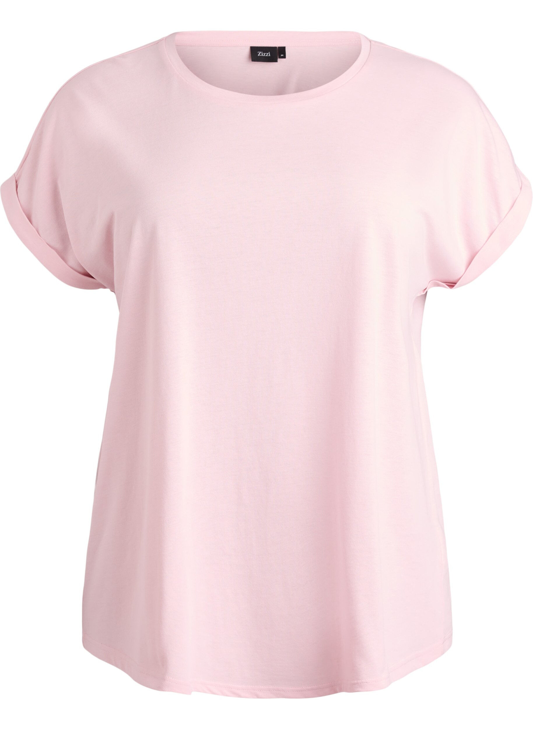 ZizziT-shirt &agrave; manches courtes en coton m&eacute;lang&eacute;, Rose, Packshot image number 0