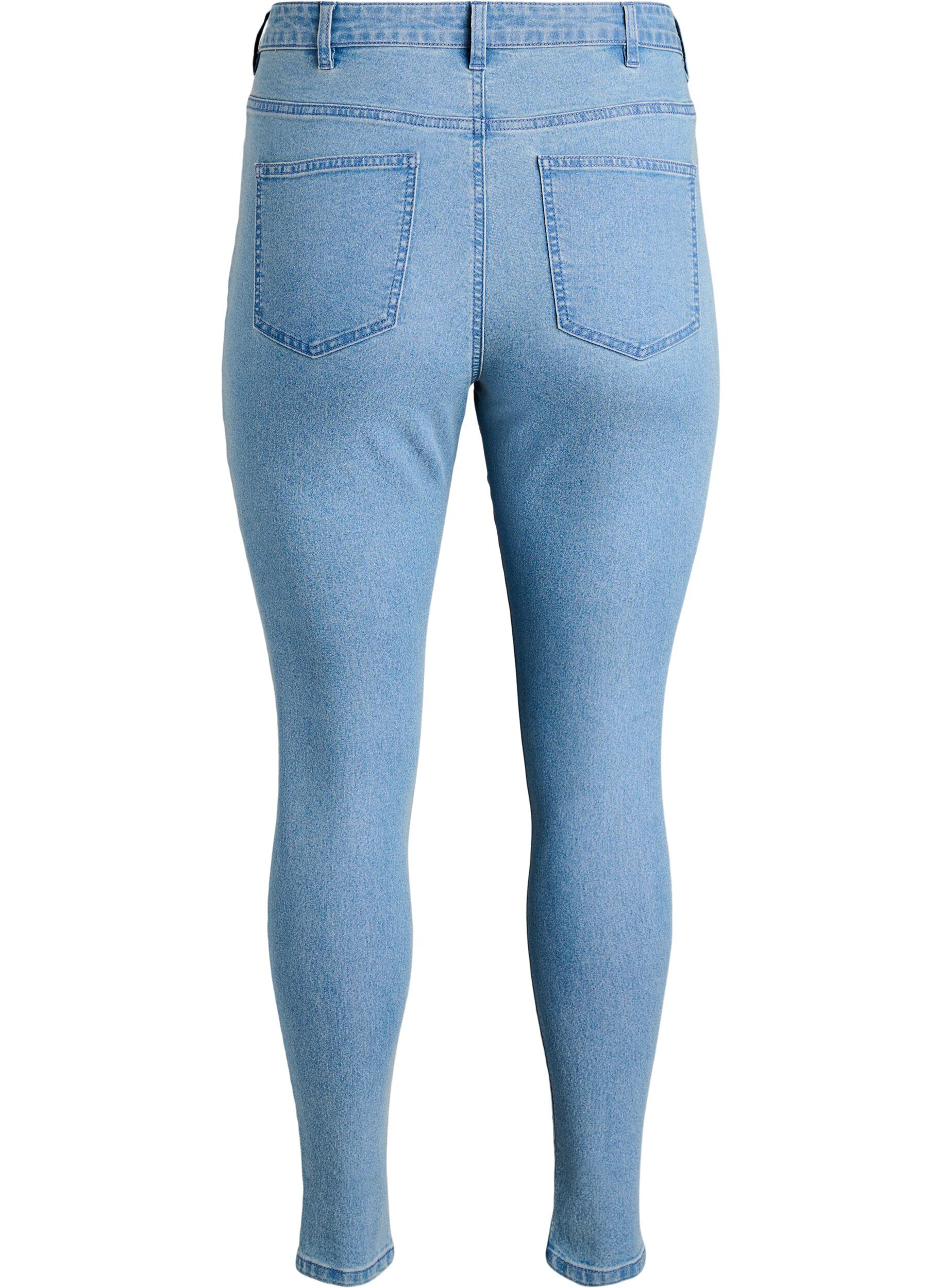ZizziAmy Super Slim Fit Jeans mit hoher Taille, Blau, Packshot image number 1
