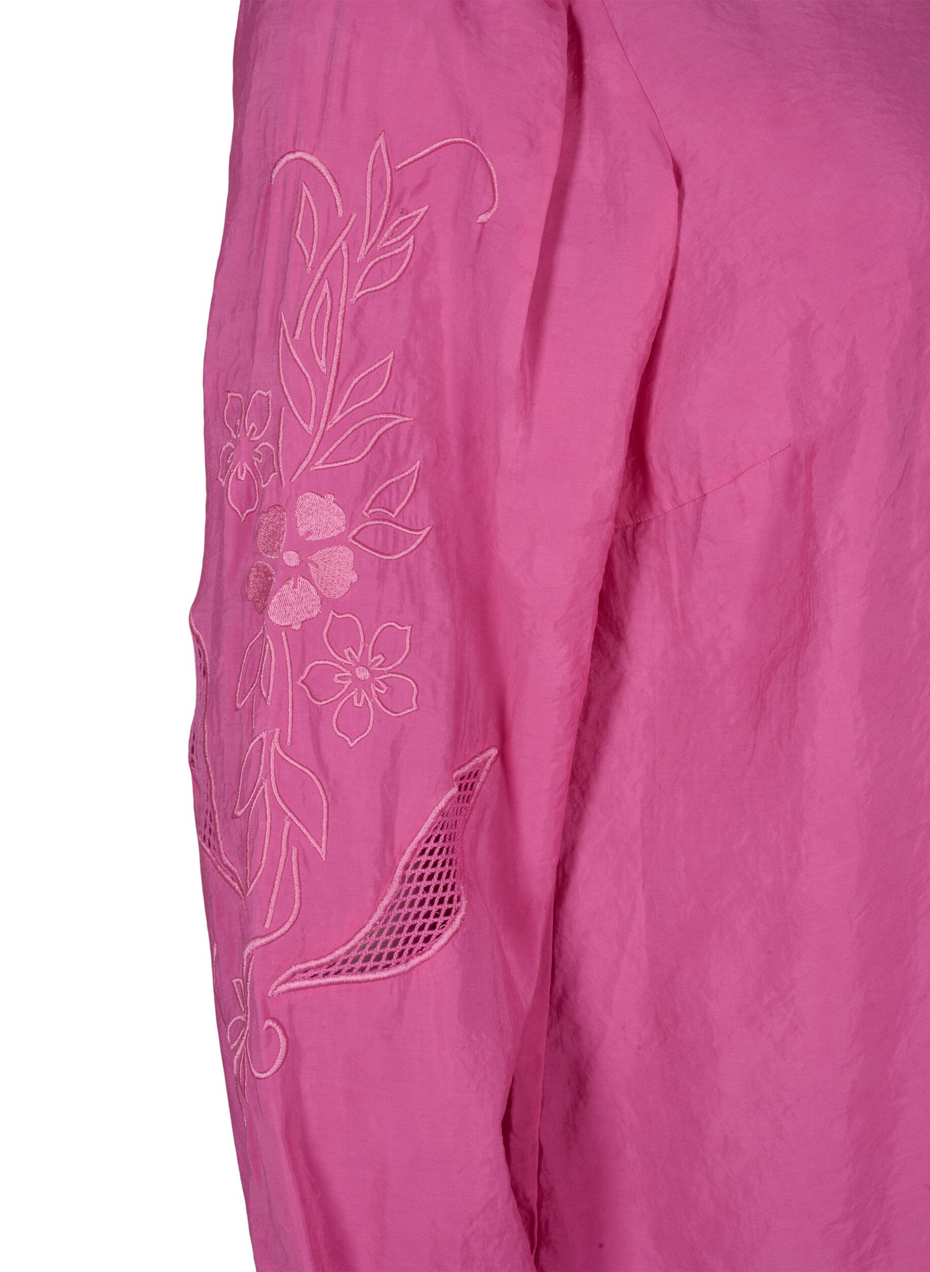 Zizzi Bluse aus TENCEL&trade;-Modal mit gestickten Details, Phlox Pink, Packshot image number 3