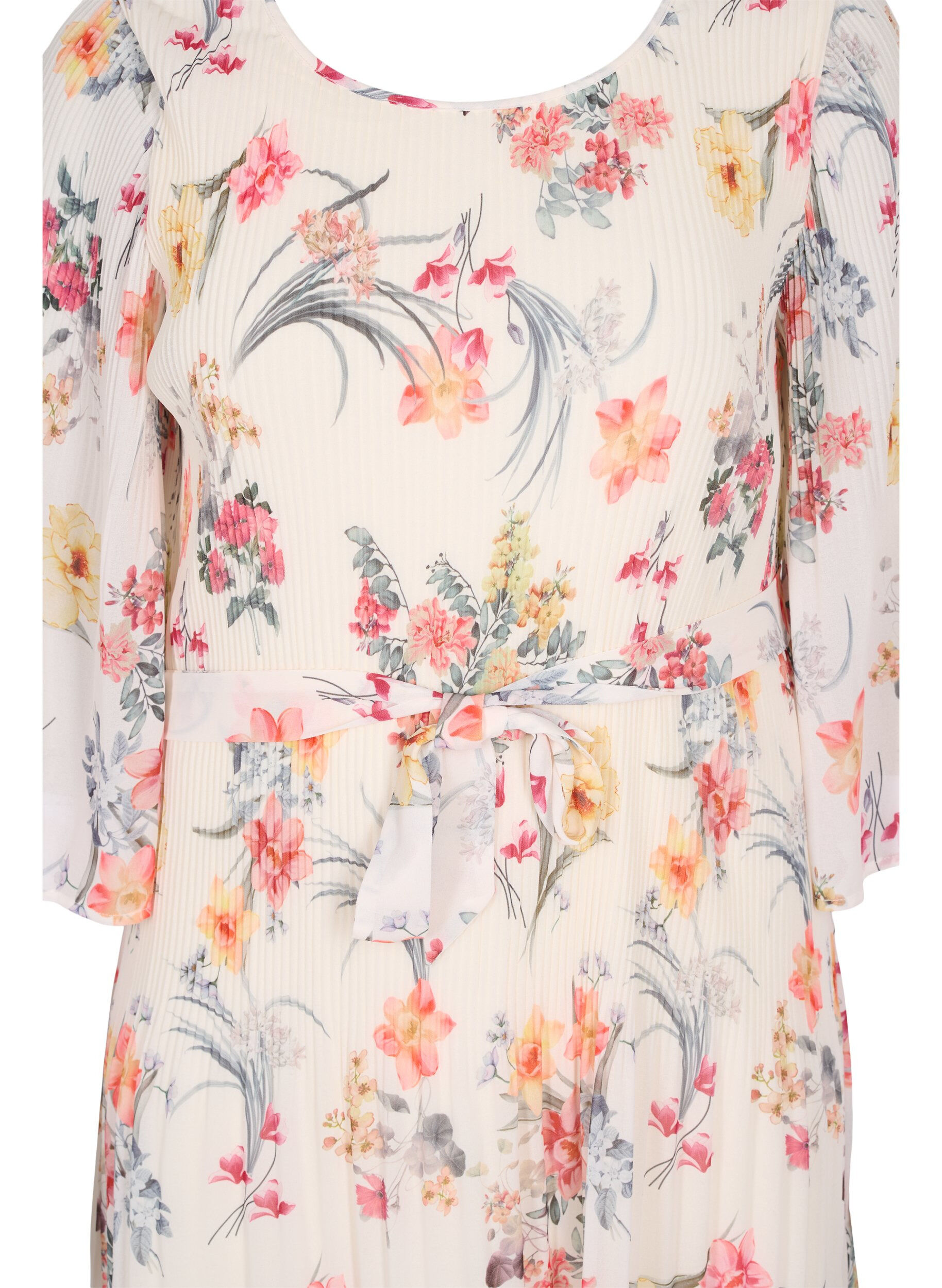 Zizzi Robe pliss&eacute;e imprim&eacute;e avec lien &agrave; nouer, Sugar Swizzle Flower, Packshot image number 2