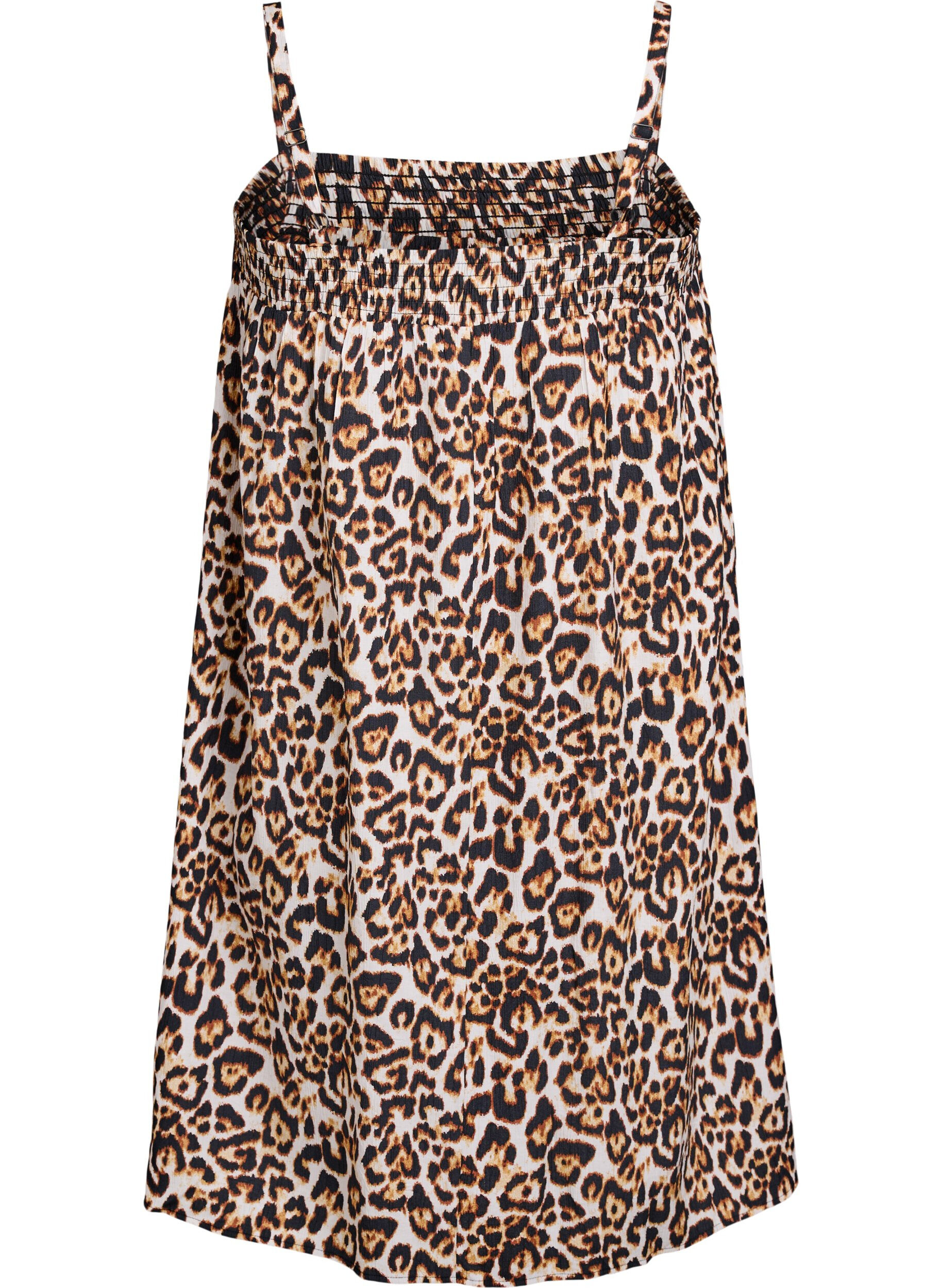 Zizzi Kurzes Kleid aus Viskose mit Spaghettitr&auml;gern, Beige, Packshot image number 1