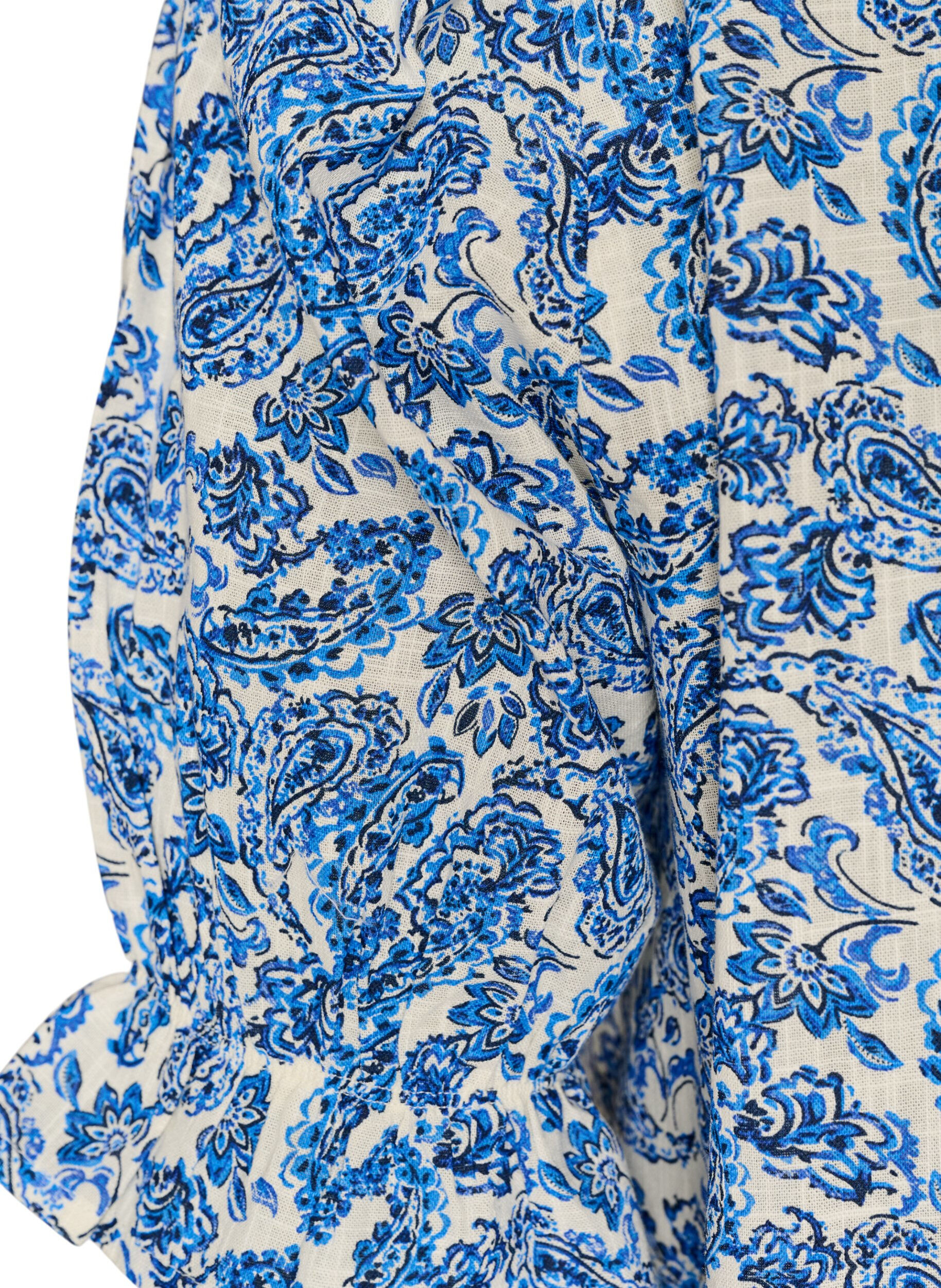 ZizziBlouse en coton avec encolure carr&eacute;e, Bleu, Packshot image number 3