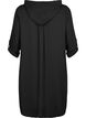 Robe chemise en viscose avec capuche et manches 3/4, Black, Packshot image number 1