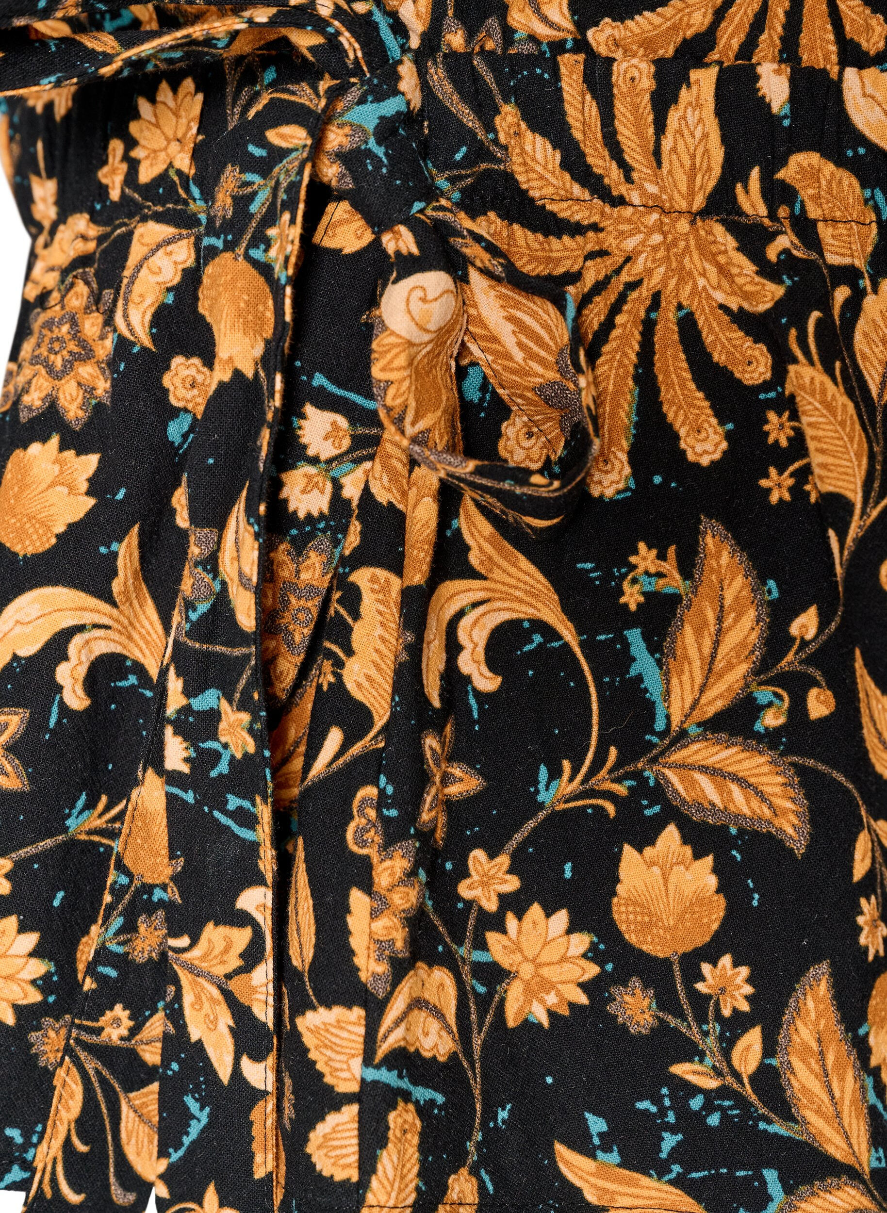 ZizziBlouse fleurie en coton avec lien &agrave; nouer, Orange, Packshot image number 3