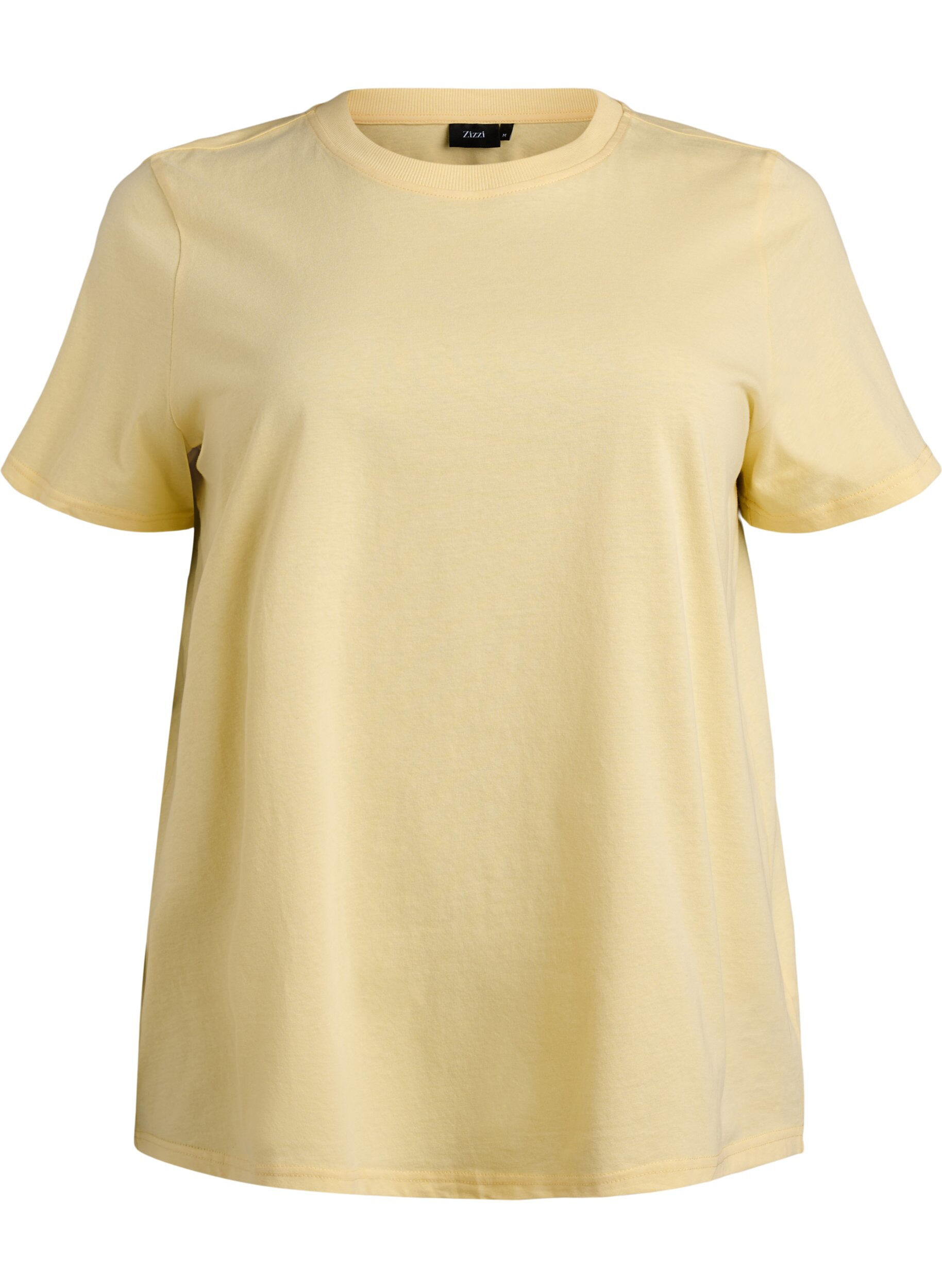 T-shirt basique en coton &agrave; col rond