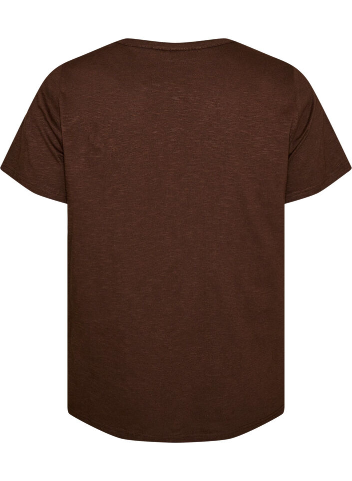 T-Shirt mit Knopfleiste, Braun, Packshot image number 1