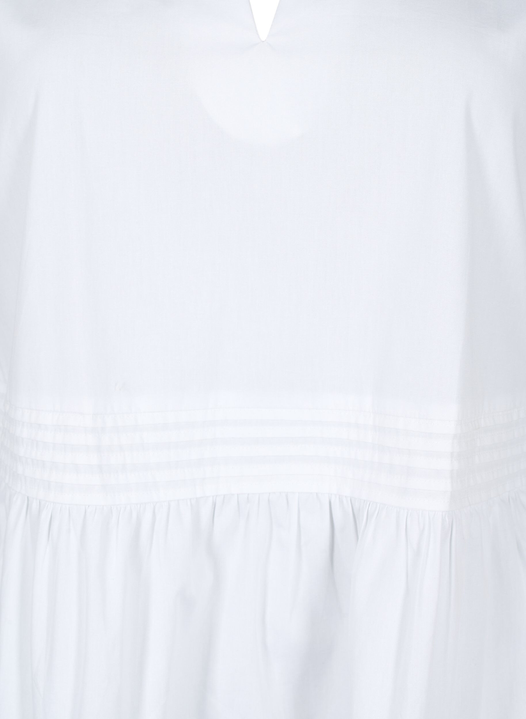 Zizzi &Auml;rmelloses Top mit Biesen und R&uuml;schendetails, Wei&szlig;, Packshot image number 2