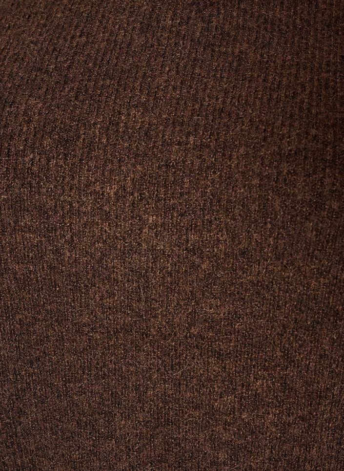 Melierte Strickbluse mit Rundhalsausschnitt, Braun, Packshot image number 2