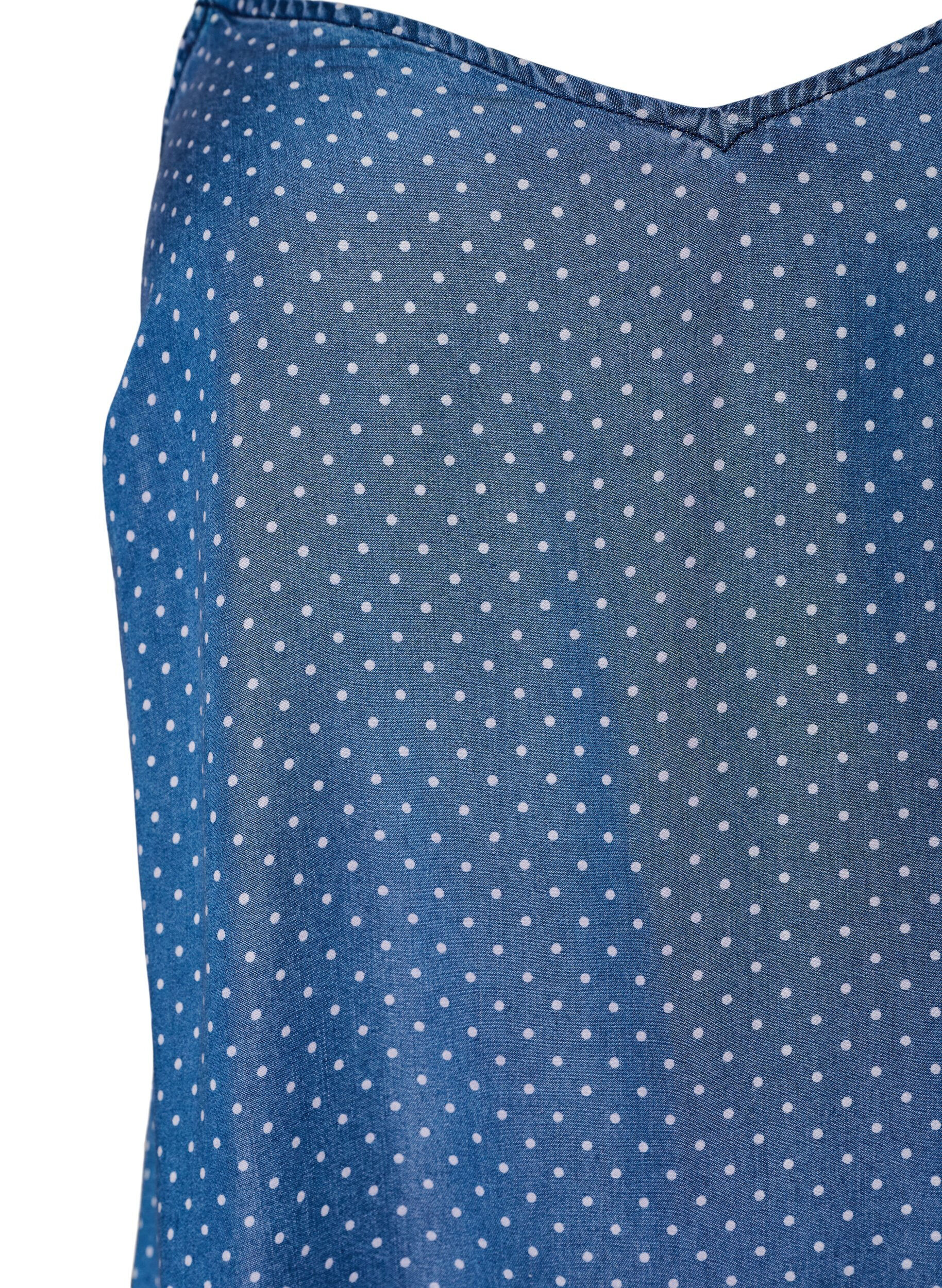 Zizzi Knielanges Tr&auml;gerkleid aus TENCEL&trade; Lyocell in Denim-Optik, Blau, Packshot image number 2