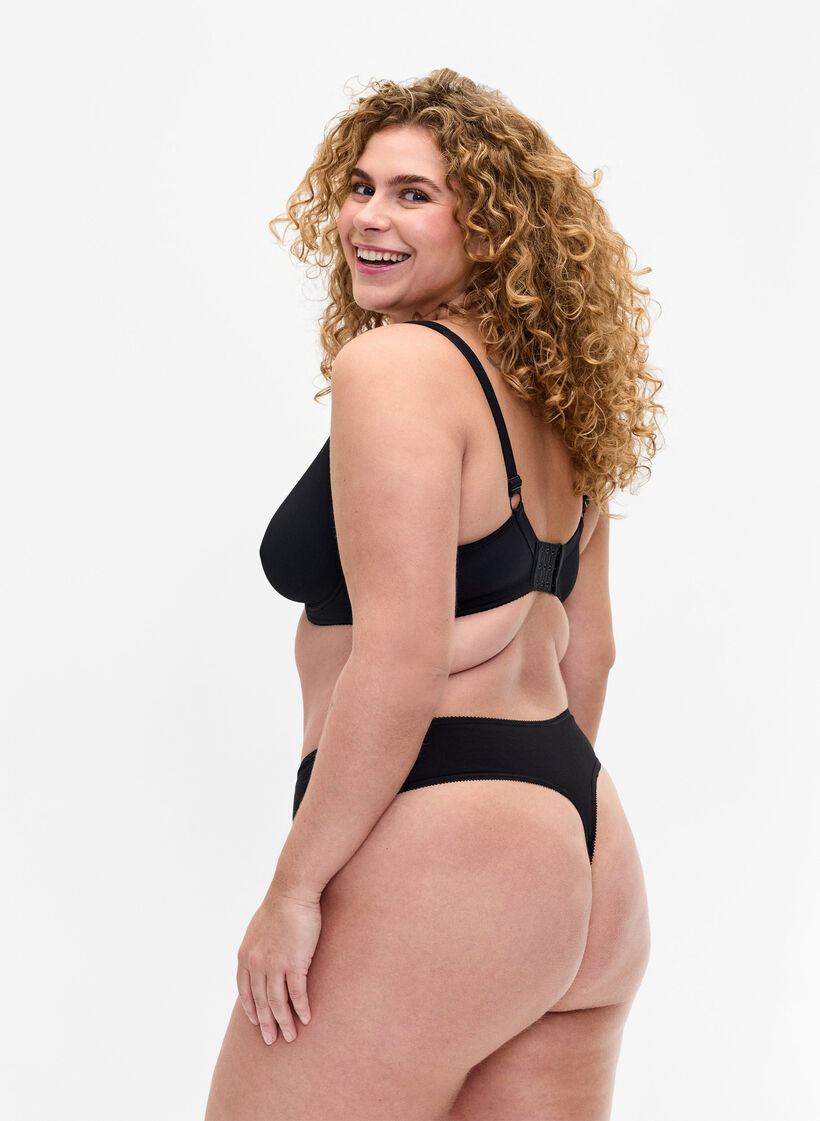 7-pack G-String aus Baumwolle, Schwarz, Model image number 1