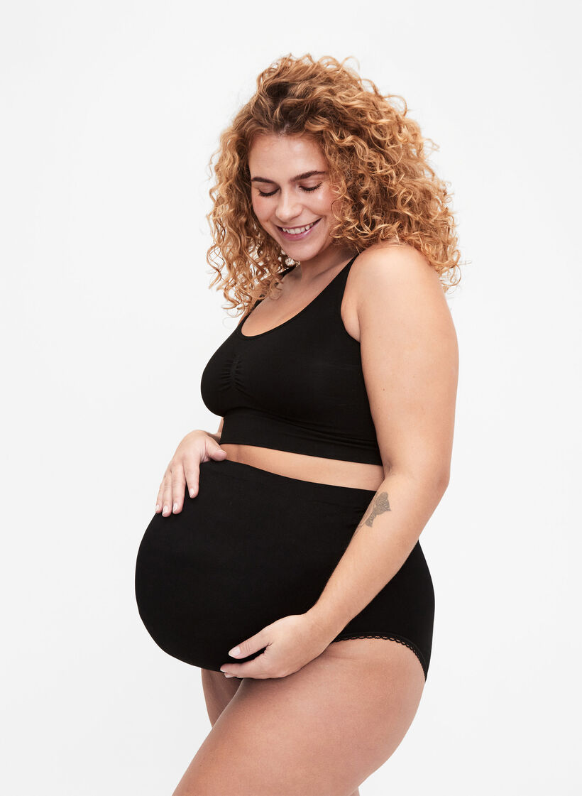 Culottes de maternit&eacute; sans coutures, Noir, Model image number 0